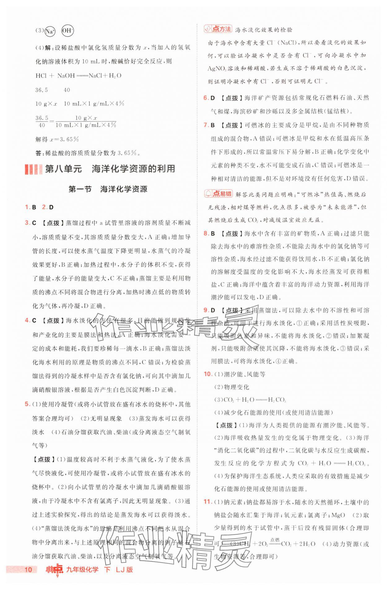2025年綜合應用創(chuàng)新題典中點九年級化學下冊魯教版 第10頁