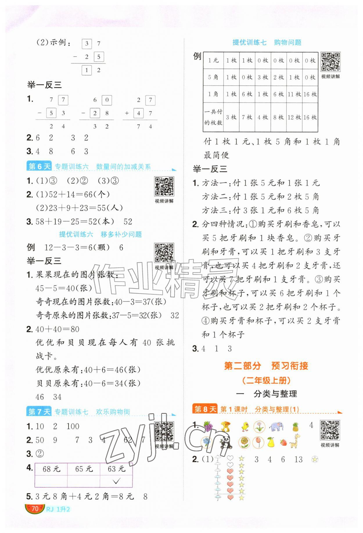 2026年阳光同学暑假衔接一升二年级数学人教版&nbsp;第2页