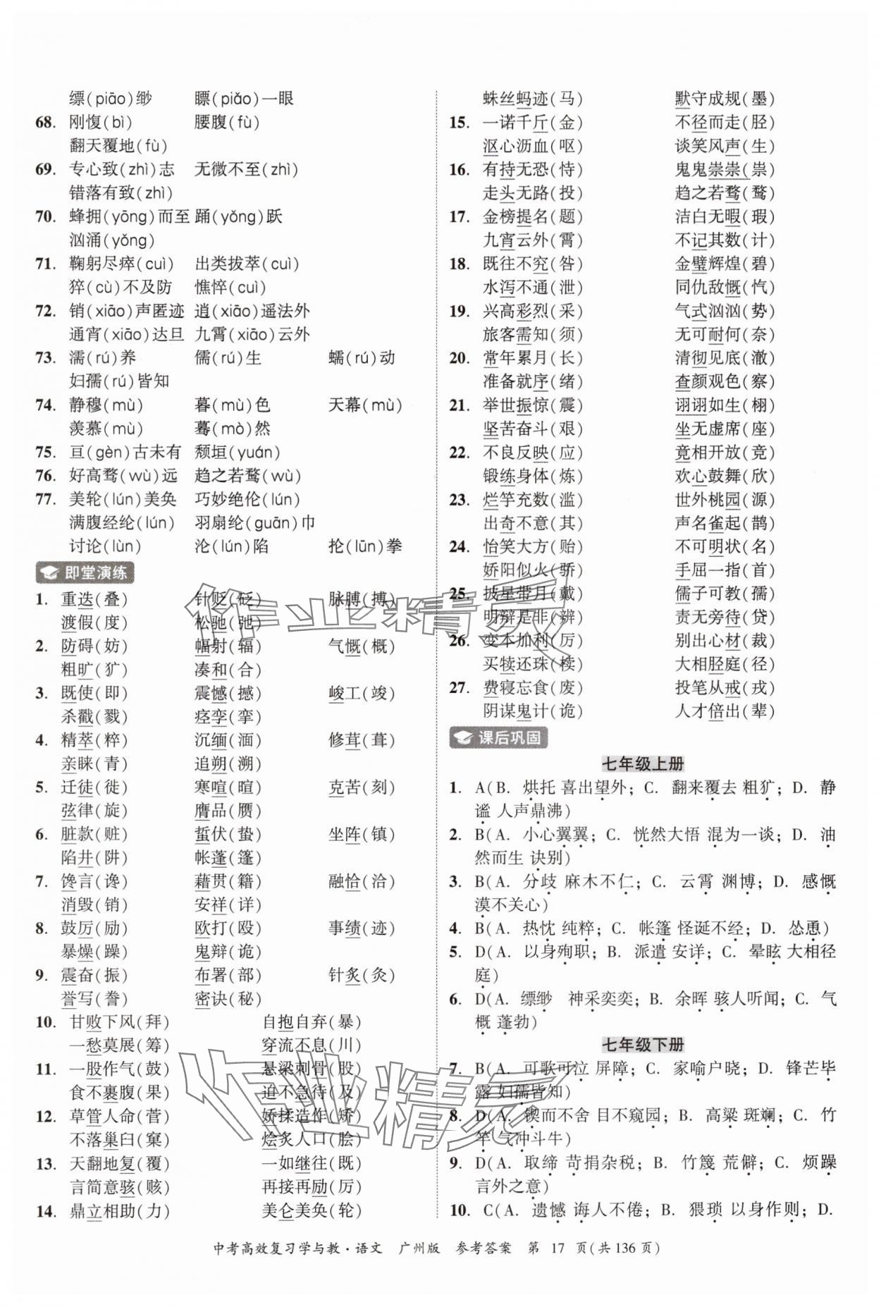 2025年中考高效复习学与教语文广州专版 第17页