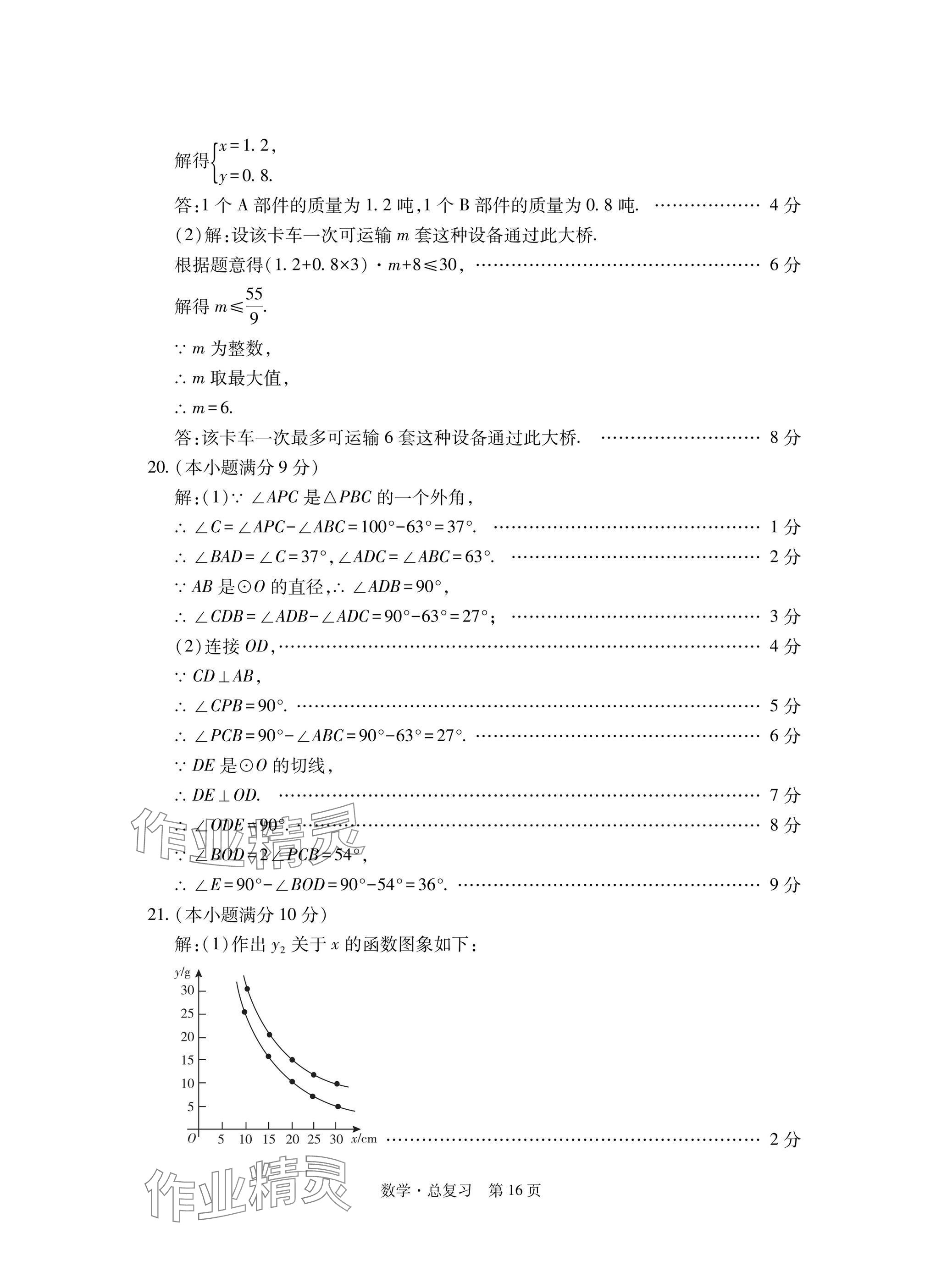 2025年初中同步練習(xí)冊(cè)自主測(cè)試卷數(shù)學(xué)總復(fù)習(xí) 參考答案第16頁