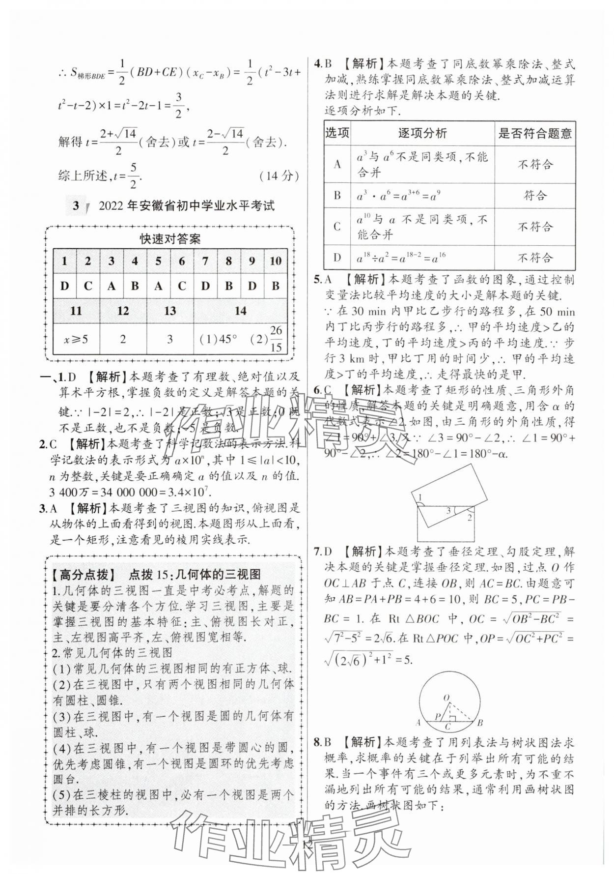 2025年秒殺中考數學安徽專版 參考答案第12頁