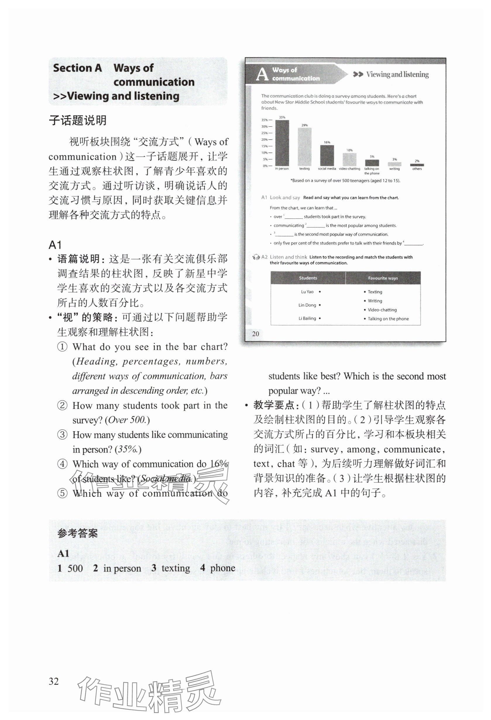 2025年教材課本七年級英語下冊滬教版五四制 參考答案第34頁
