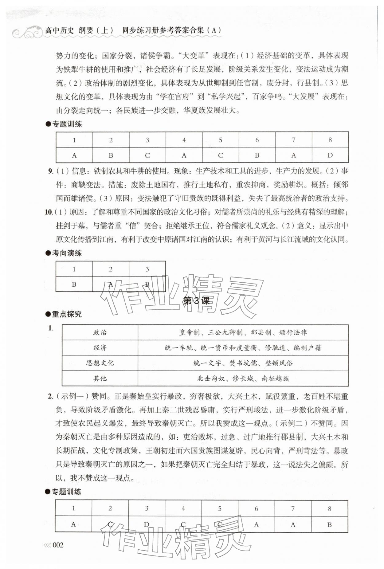 2025年同步练习册岳麓书社高中历史必修上册人教版A 第2页