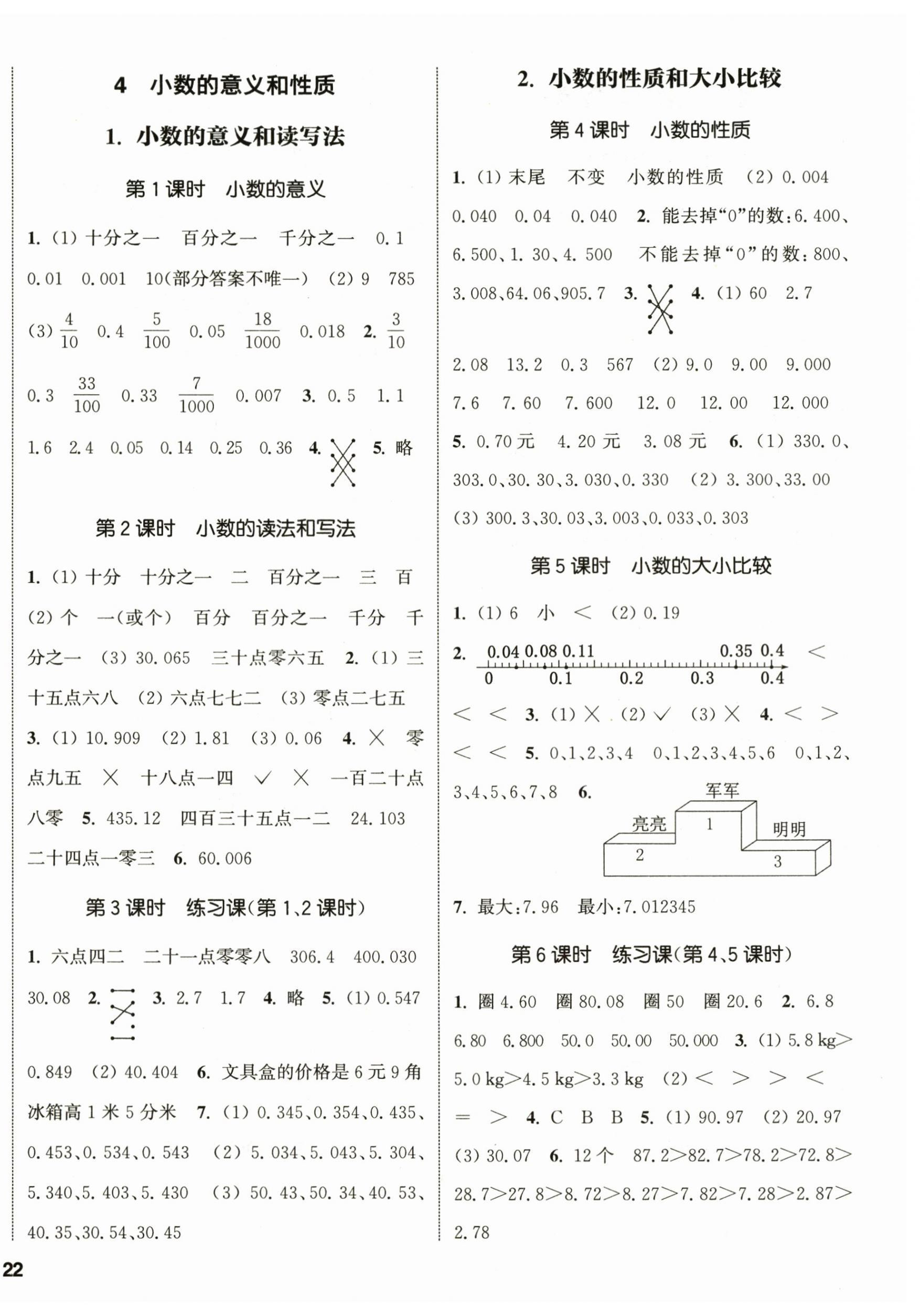 2024年通城學(xué)典課時新體驗四年級數(shù)學(xué)下冊人教版 參考答案第4頁