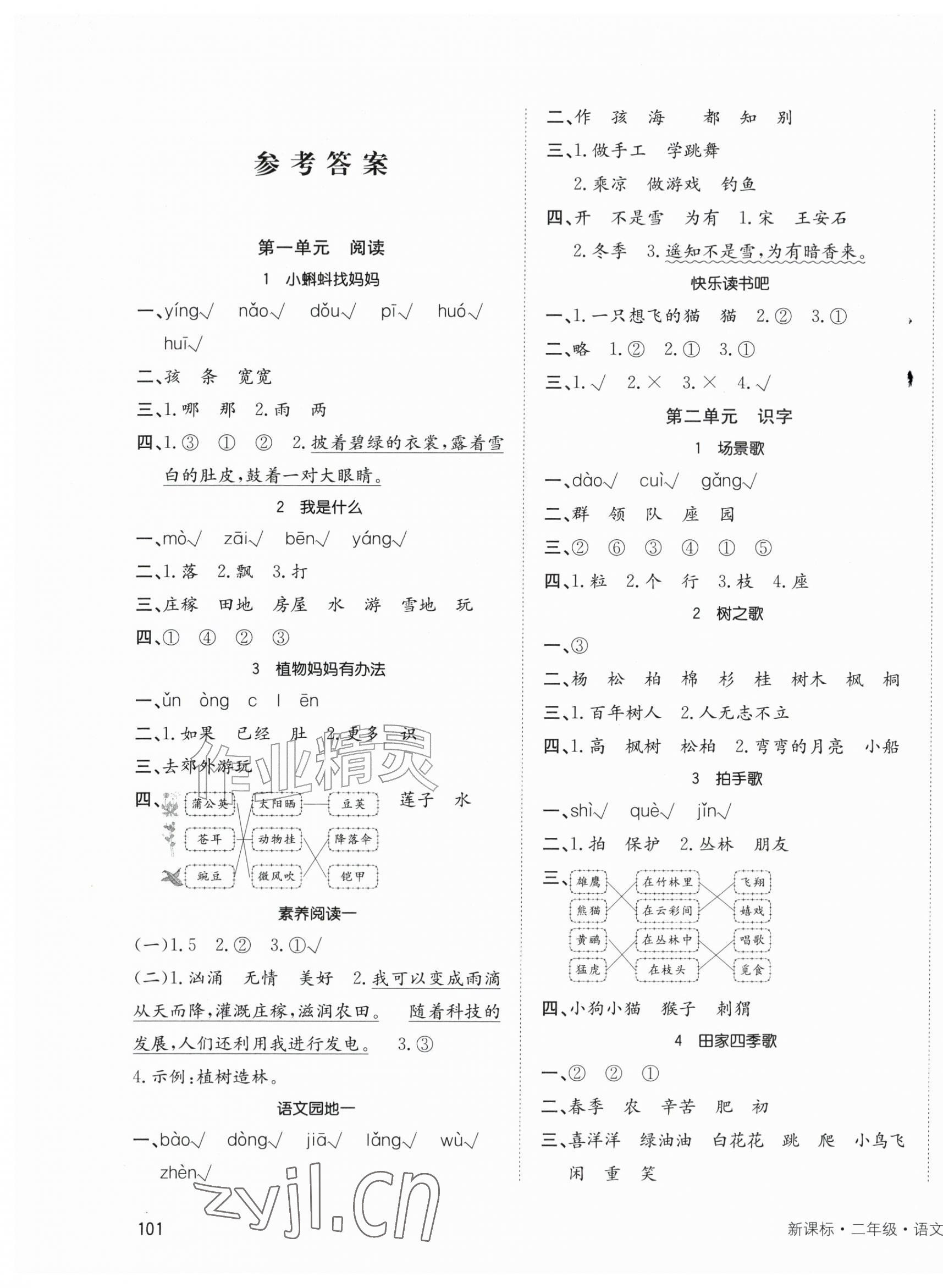 2026年英才小状元二年级语文上册人教版&nbsp;第1页