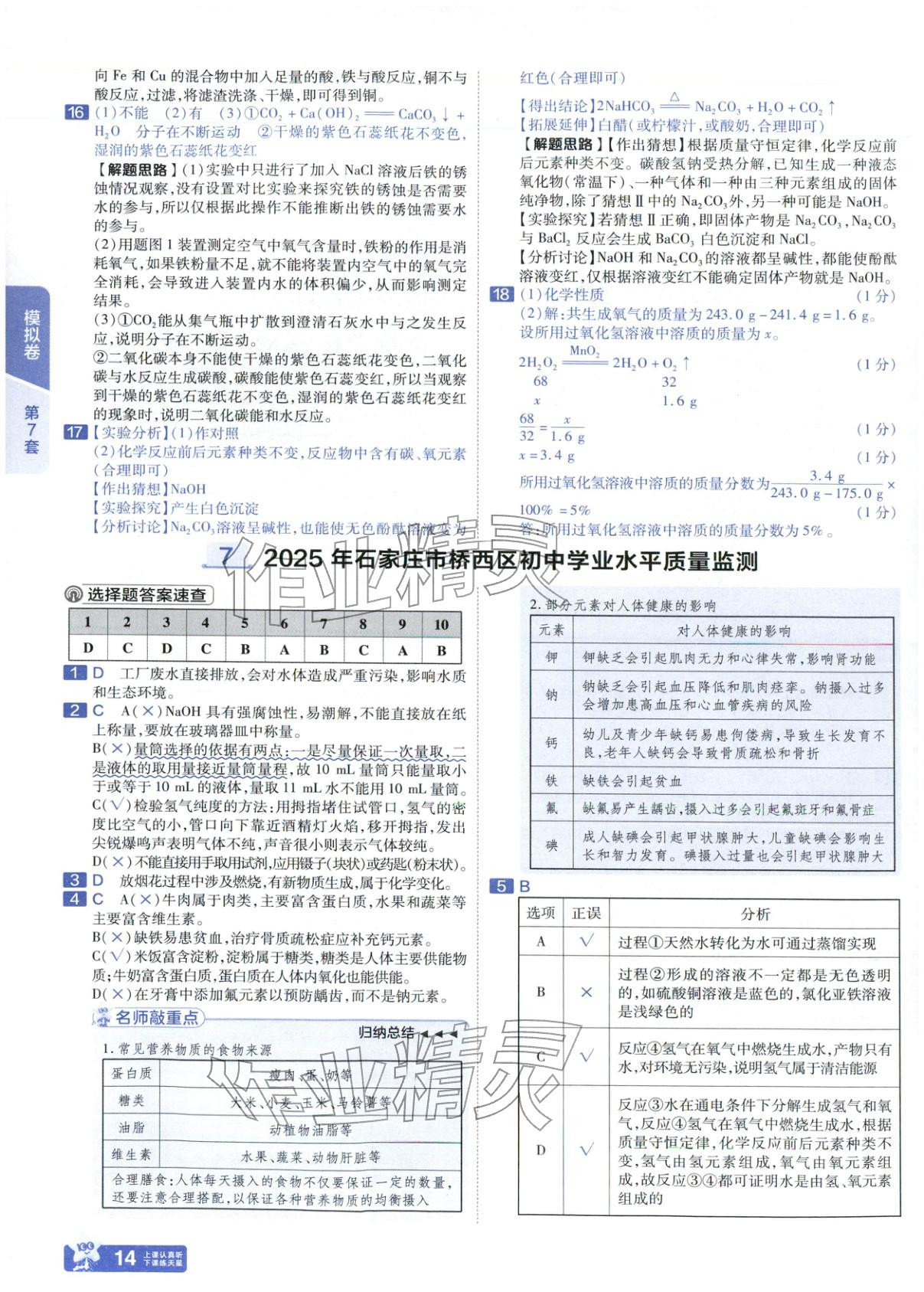 2026年金考卷中考45套汇编化学河北专版 第13页