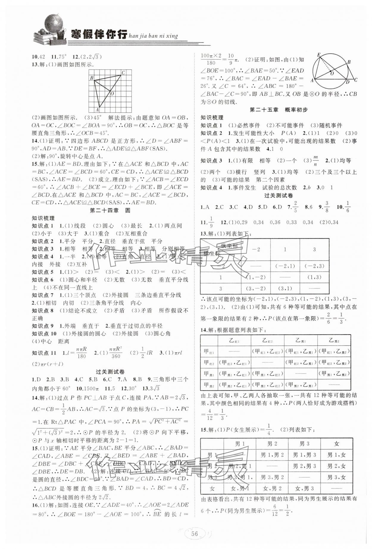 2025年假期伴你行寒假復(fù)習(xí)計劃九年級數(shù)學(xué)人教版合肥工業(yè)大學(xué)出版社 第2頁