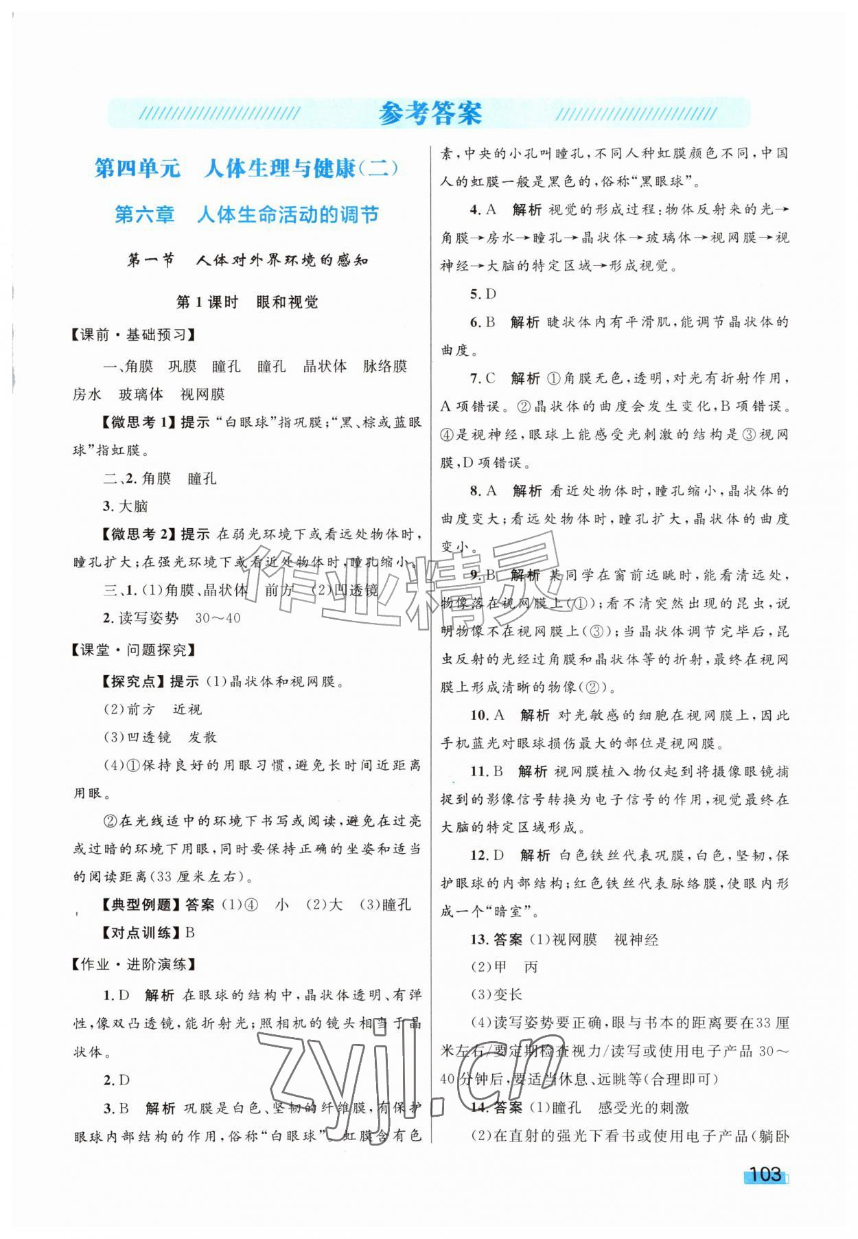 2026年同步学习目标与检测八年级生物上册人教版&nbsp;第1页