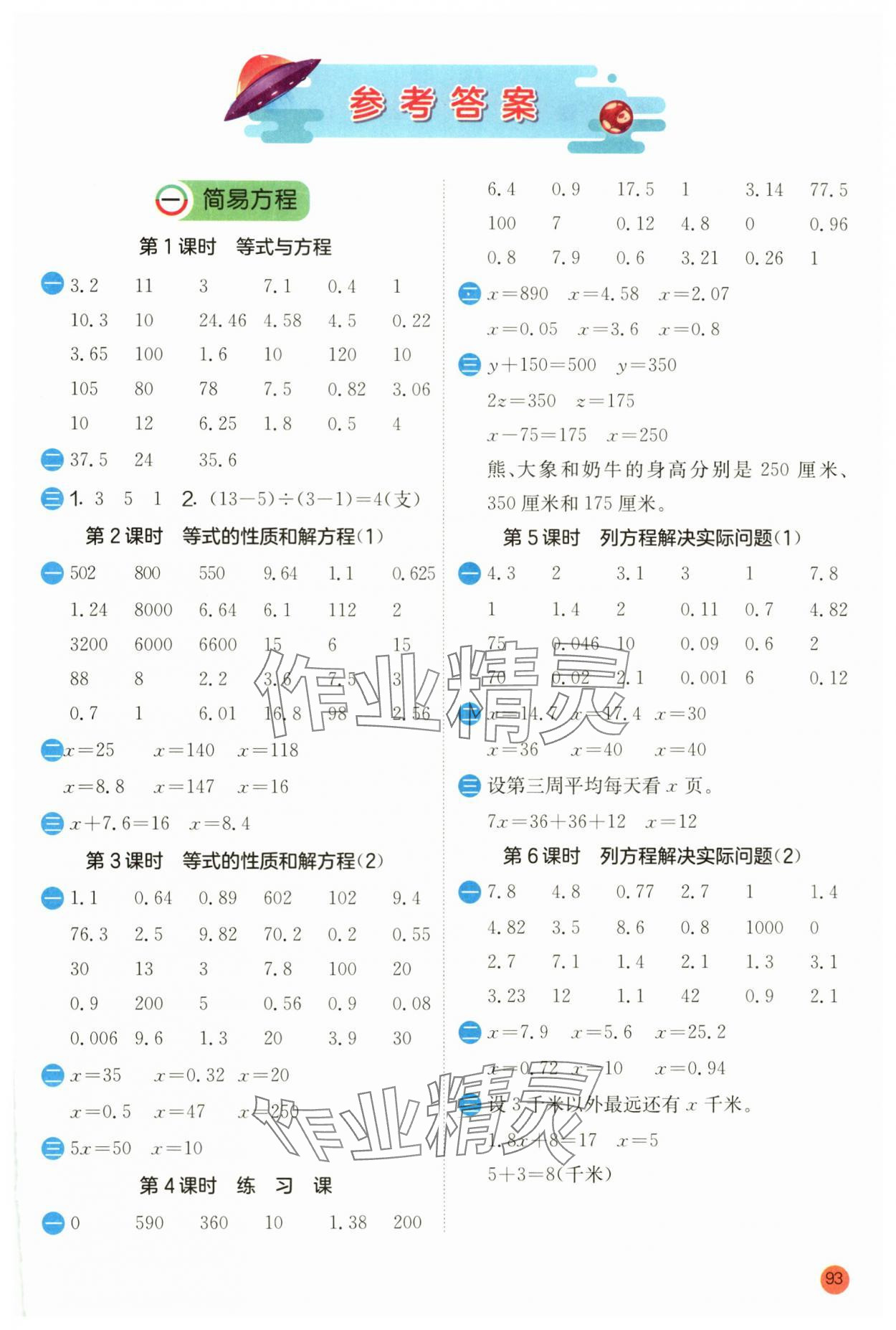 2025年計算高手五年級數(shù)學(xué)下冊蘇教版 第1頁