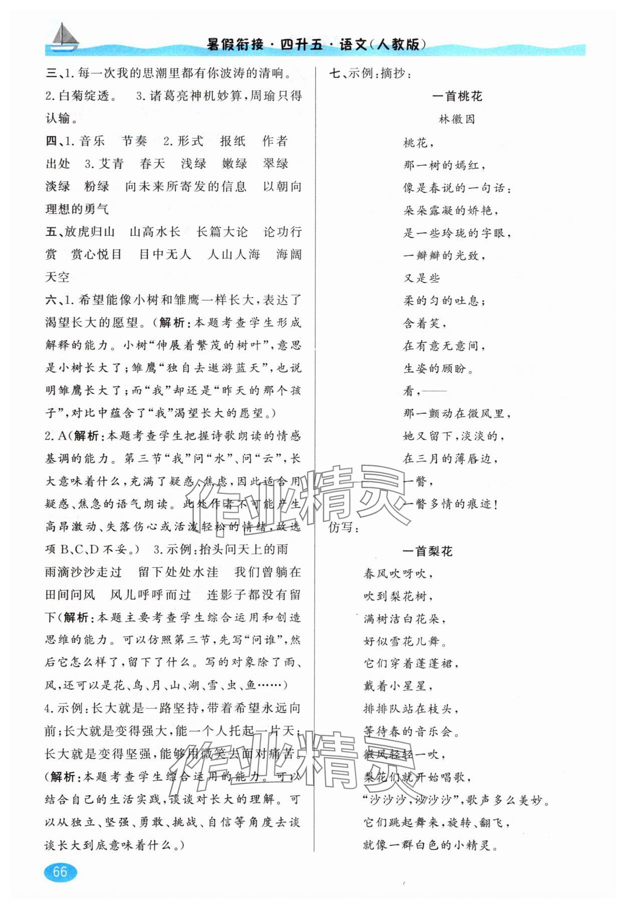 2025年暑假衔接四升五年级语文人教版延边人民出版社 第2页