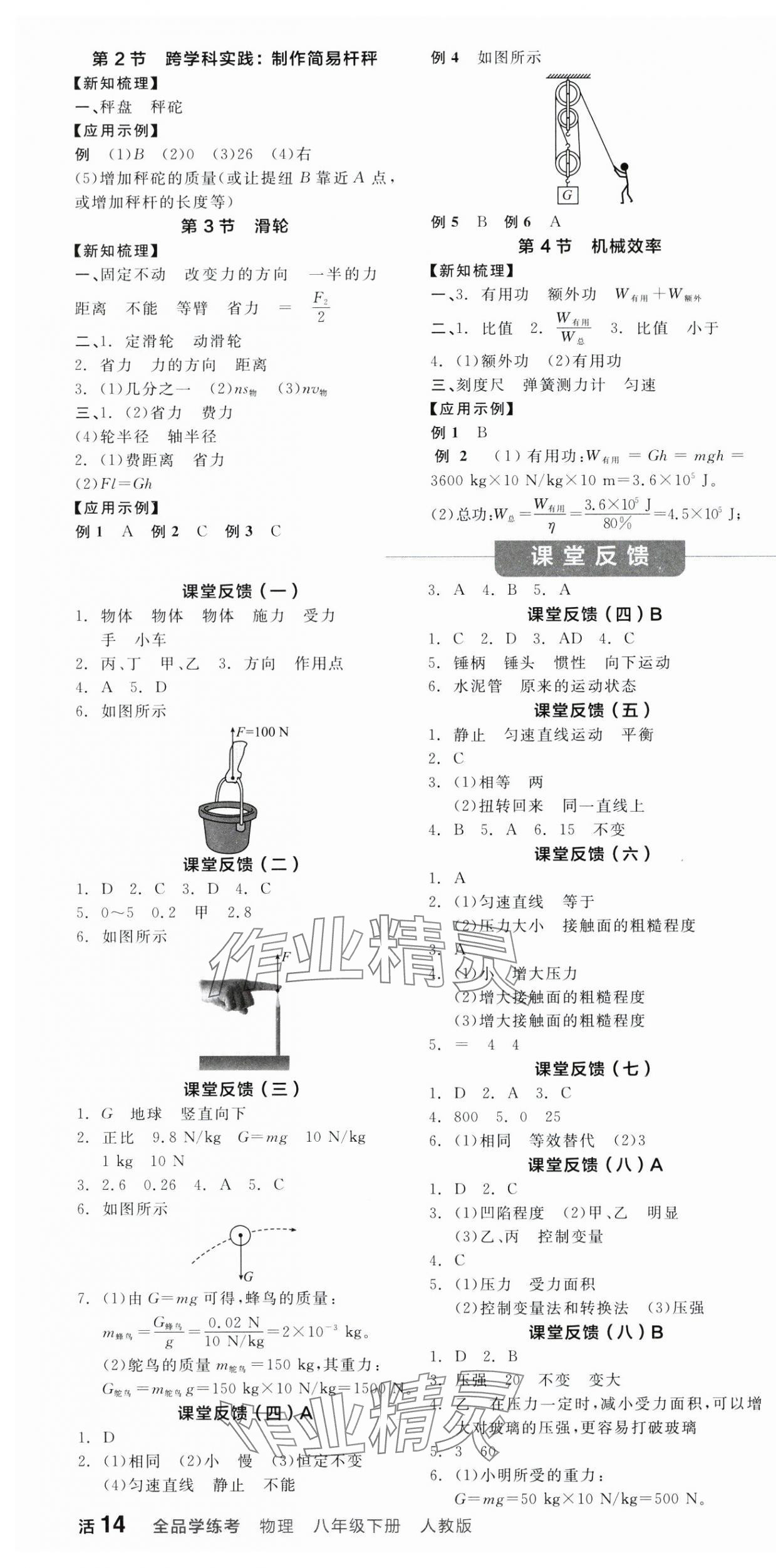 2025年全品学练考八年级物理下册人教版 第4页