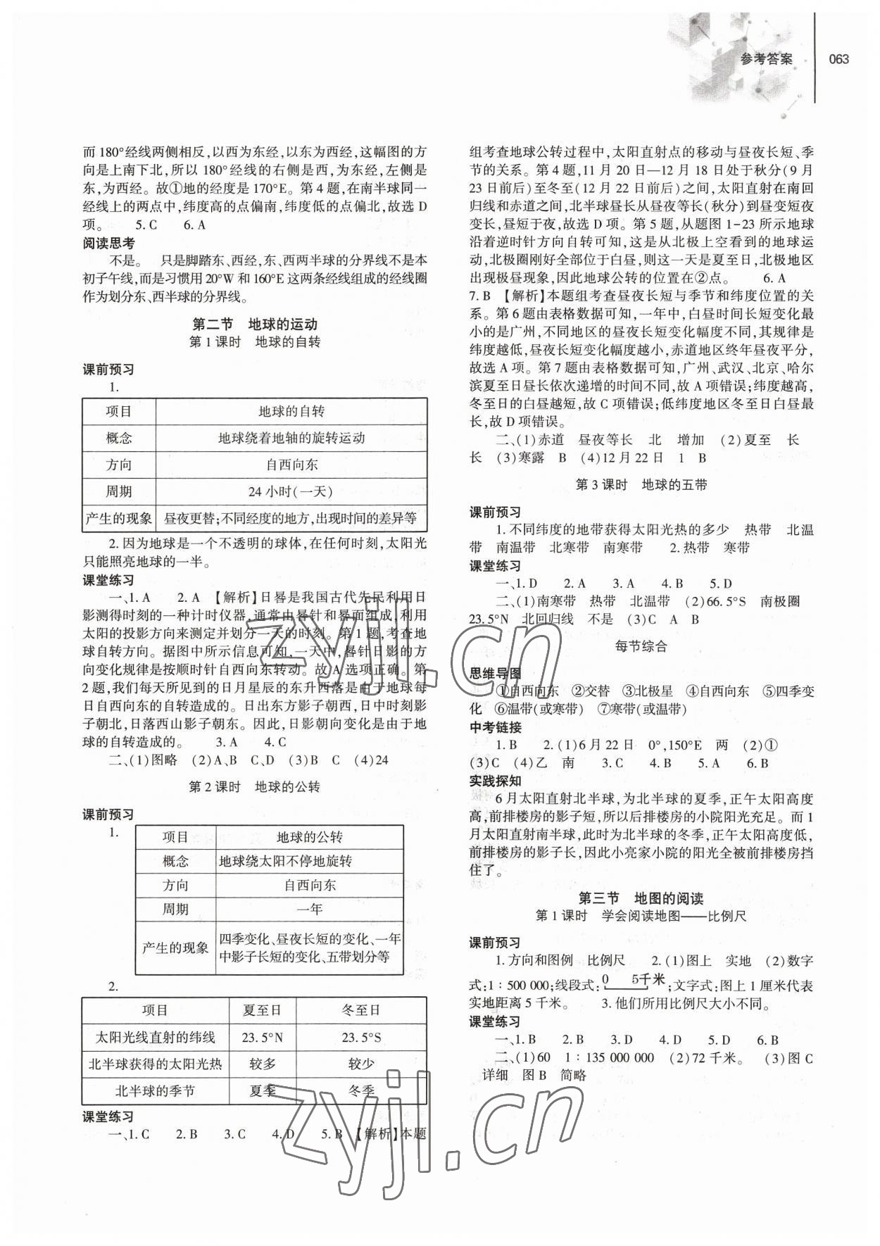 2023年同步练习册大象出版社七年级地理上册人教版 参考答案第2页