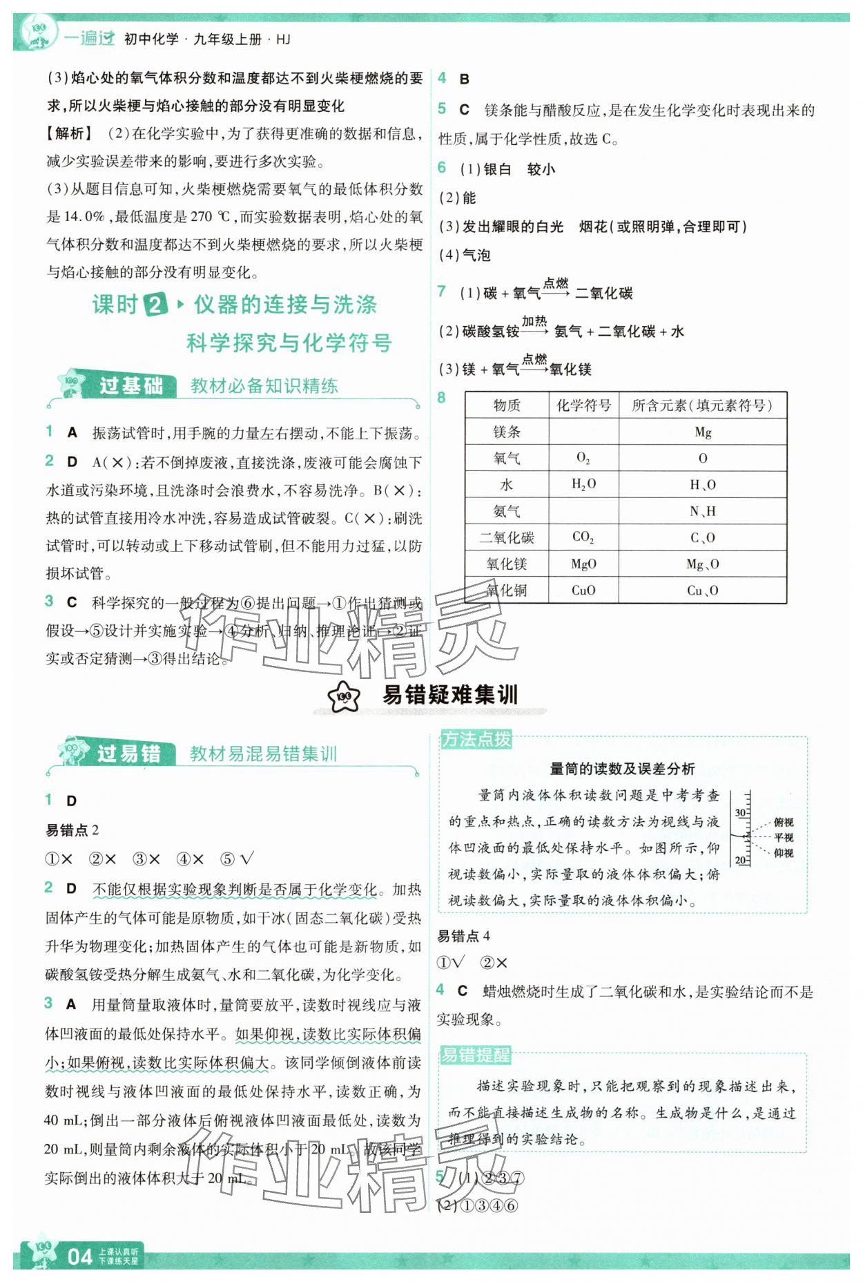 2025年一遍过九年级化学上册沪教版 第4页