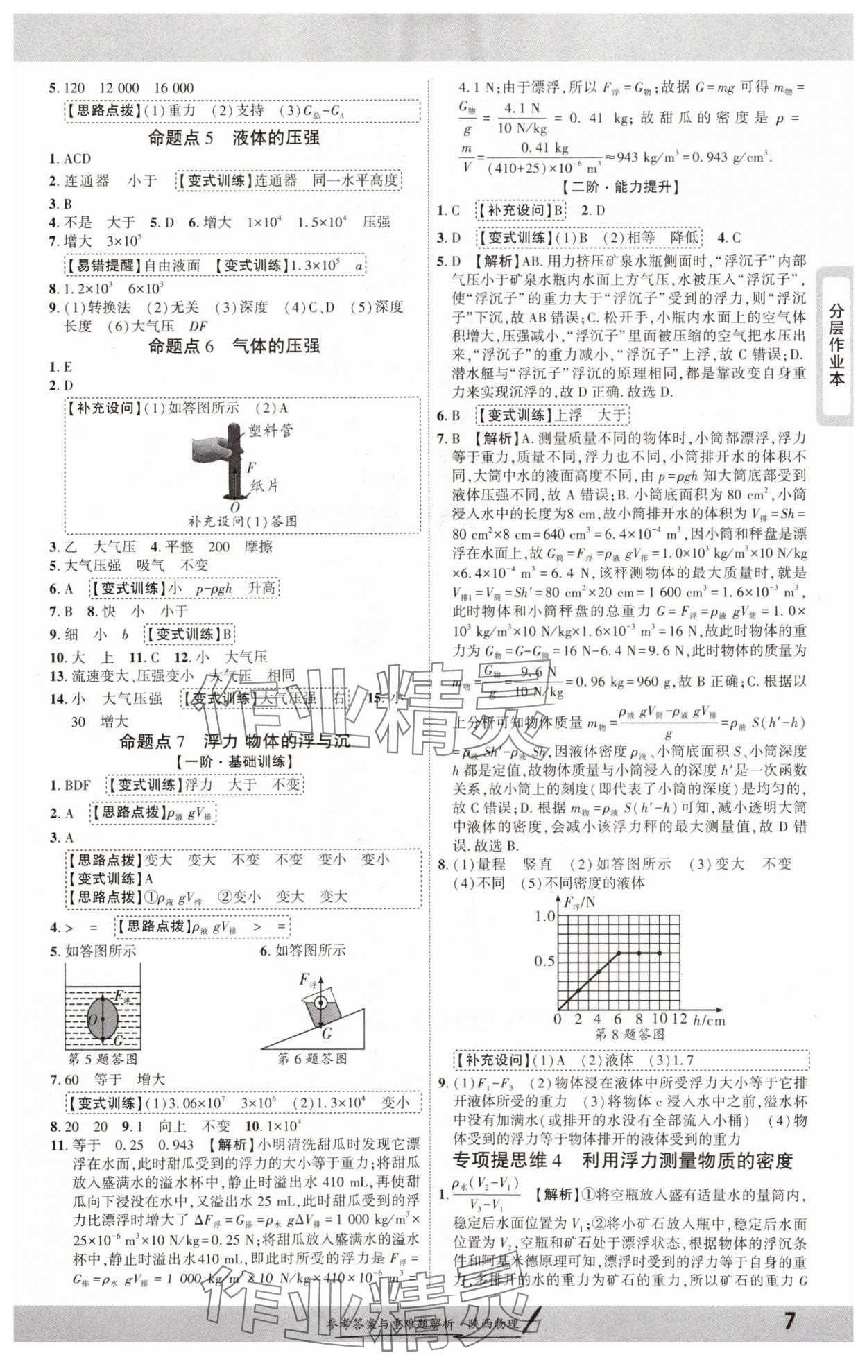 2025年一戰(zhàn)成名新中考物理陜西專版&nbsp;參考答案第6頁