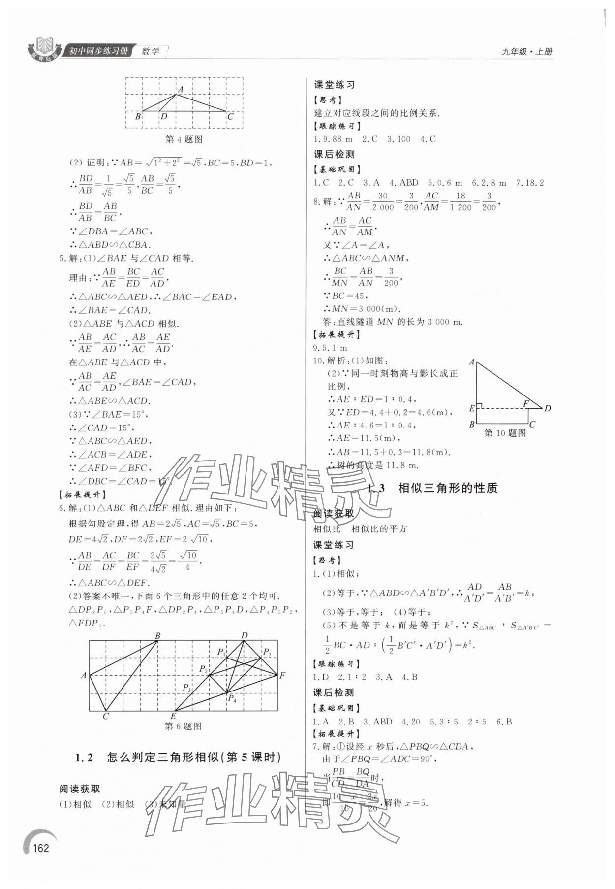2025年初中同步练习册九年级数学上册青岛版&nbsp;参考答案第3页