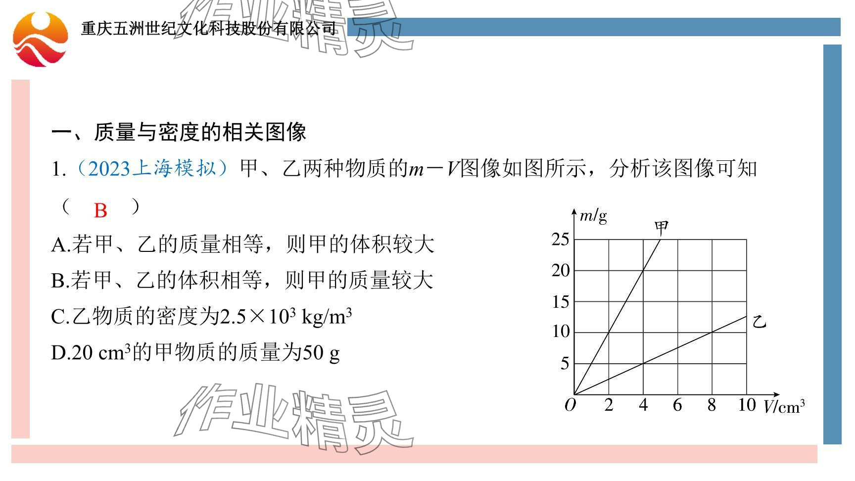 2024年重慶市中考試題分析與復(fù)習(xí)指導(dǎo)物理 參考答案第56頁