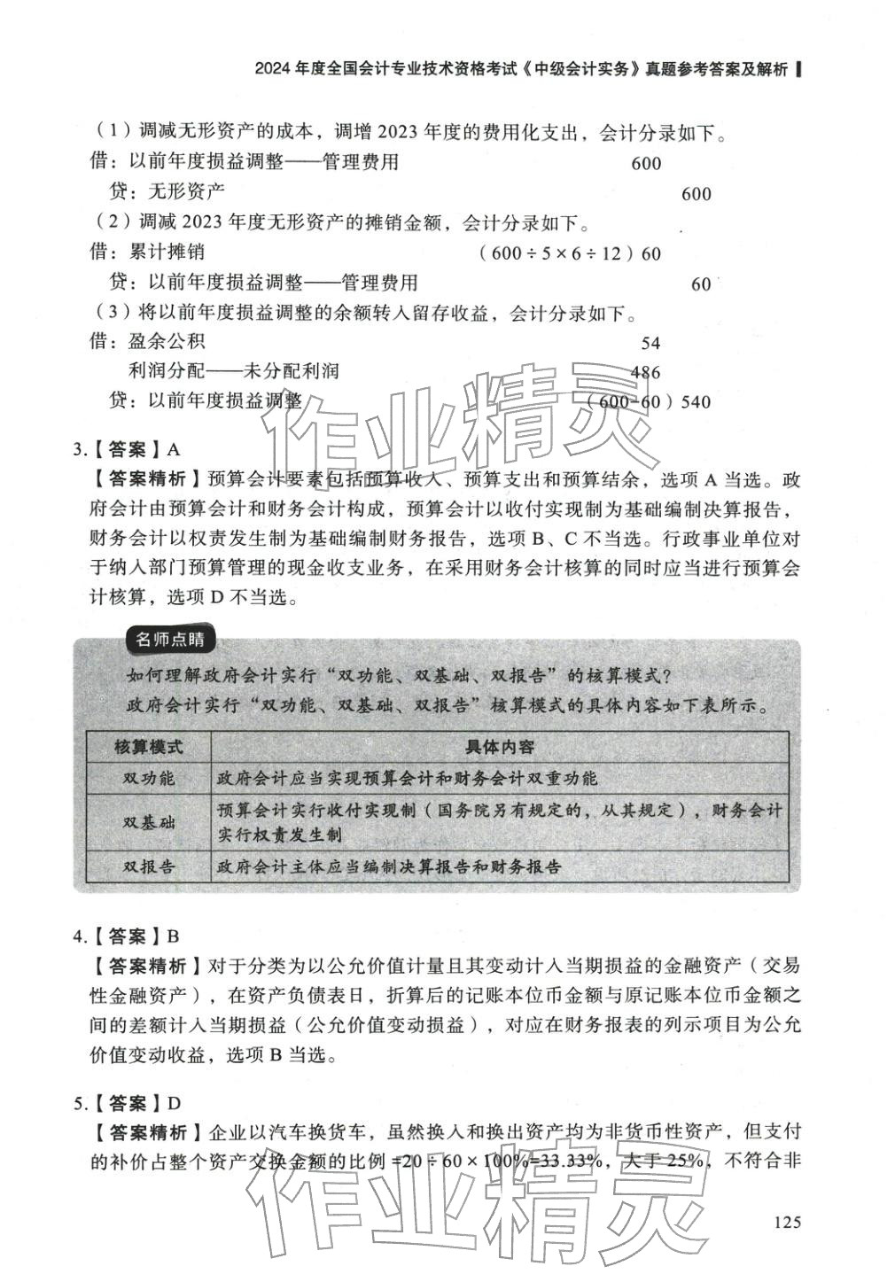 2025年5年真题与3套模拟中级会计实务&nbsp;参考答案第15页