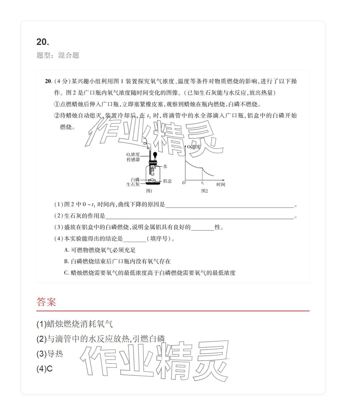 2025年学业水平评价九年级化学全一册人教版&nbsp;参考答案第20页