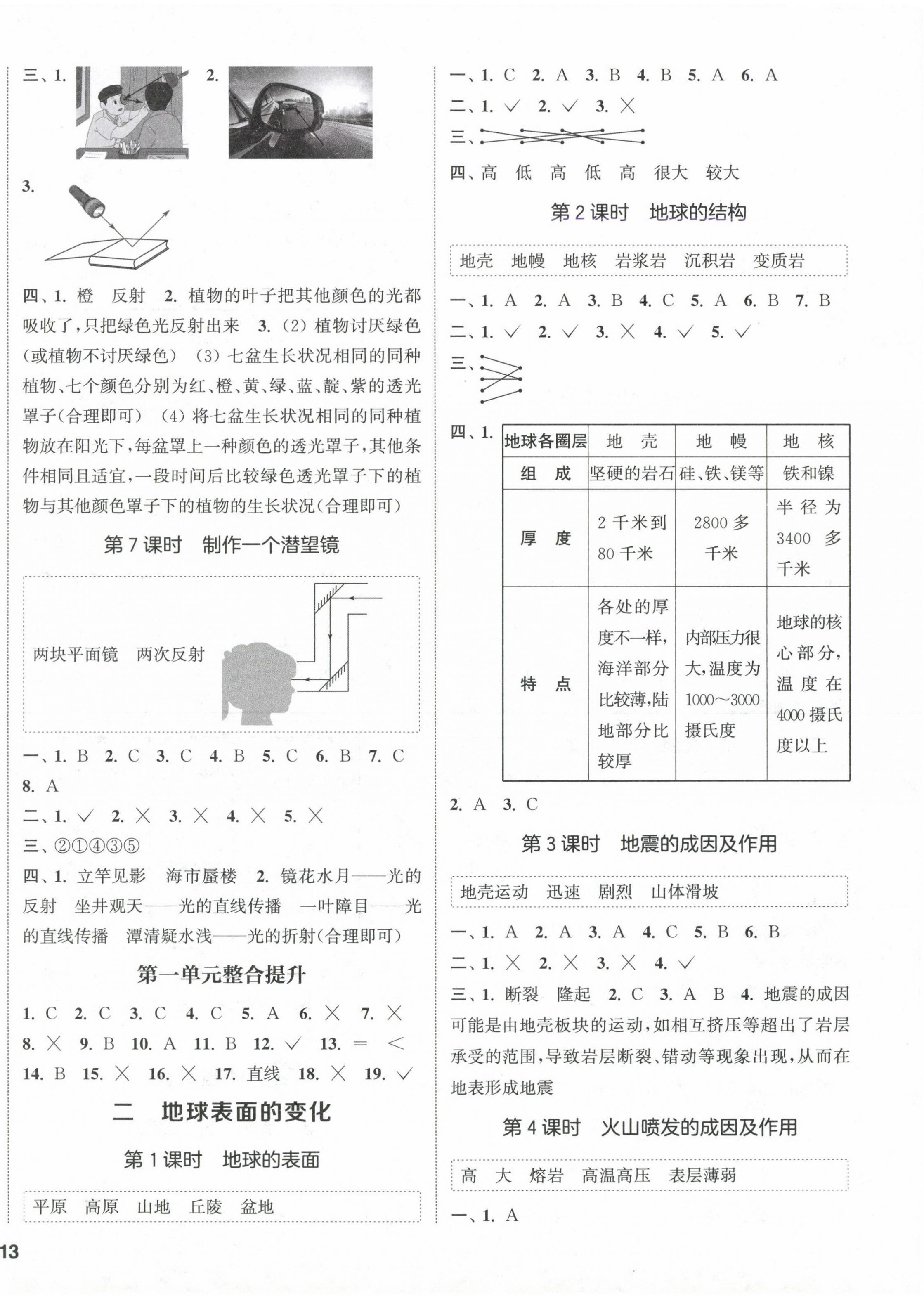 2024年通城学典课时作业本五年级科学上册教科版 第2页