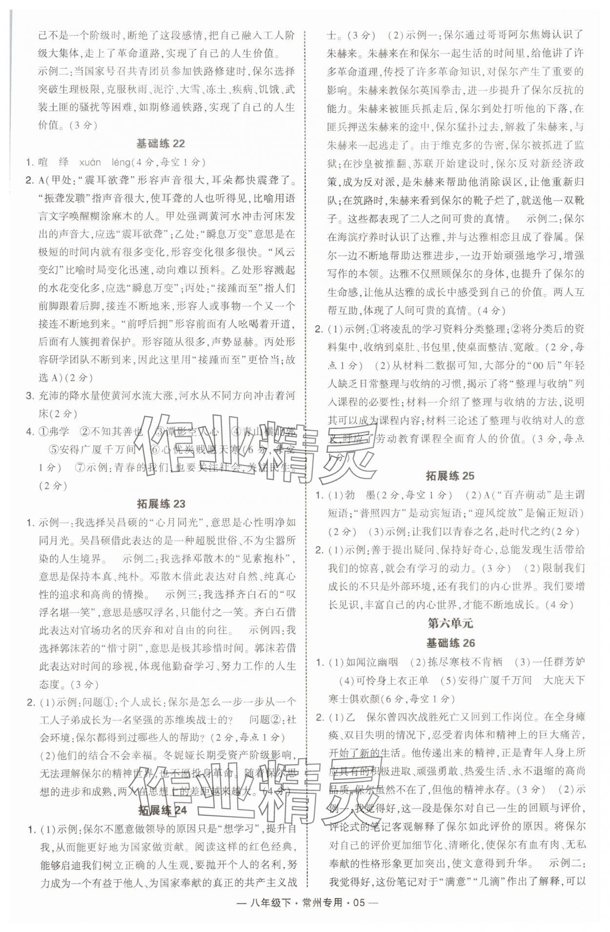 2024年學(xué)霸組合訓(xùn)練八年級語文下冊人教版常州專版 第5頁