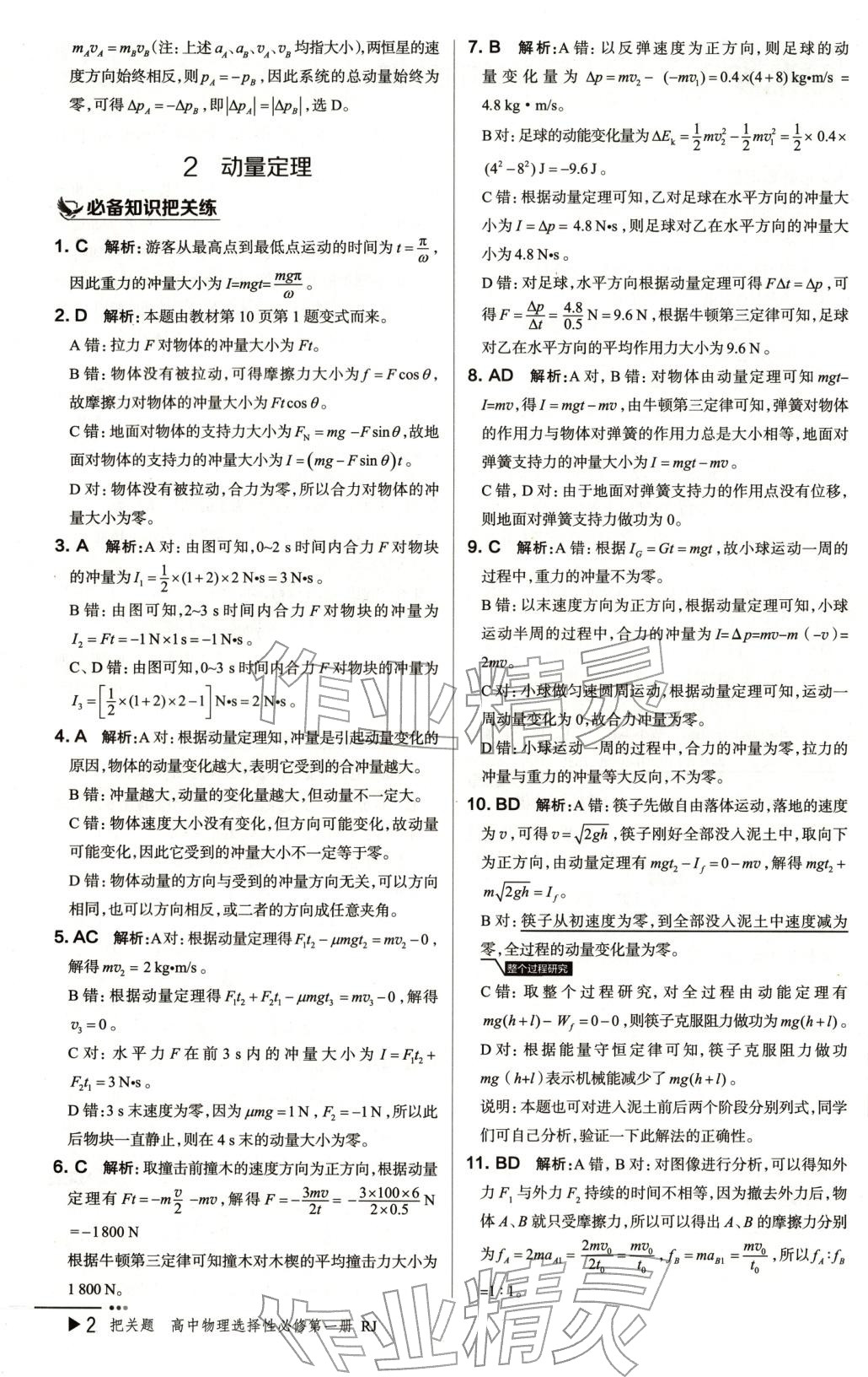 2025年把关题高中物理选择性必修第一册人教版 第2页