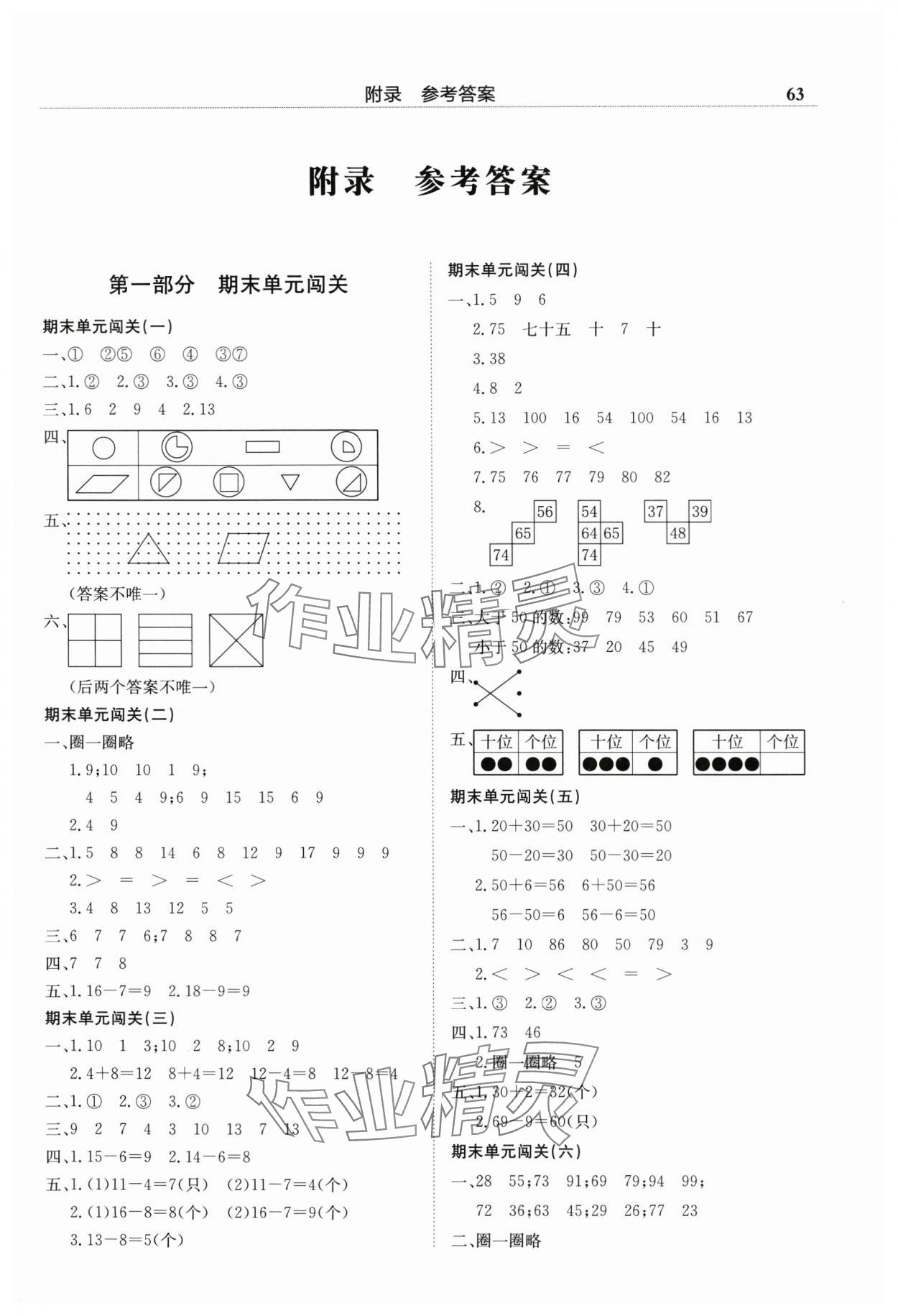 2025年黃岡小狀元滿分沖刺微測驗一年級數學下冊人教版 第1頁
