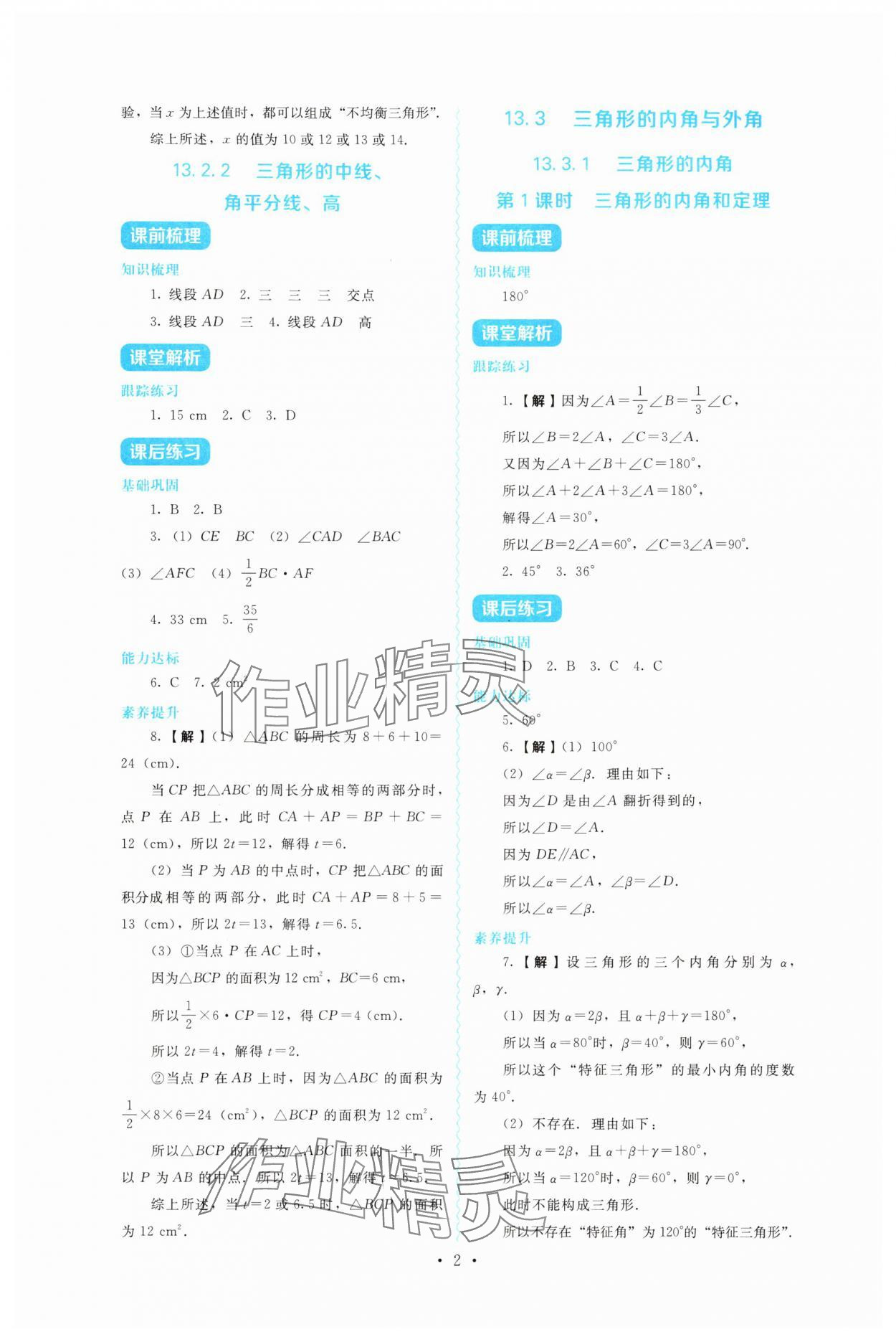 2025年金学典同步解析与测评贵州人民出版社八年级数学上册人教版 第2页
