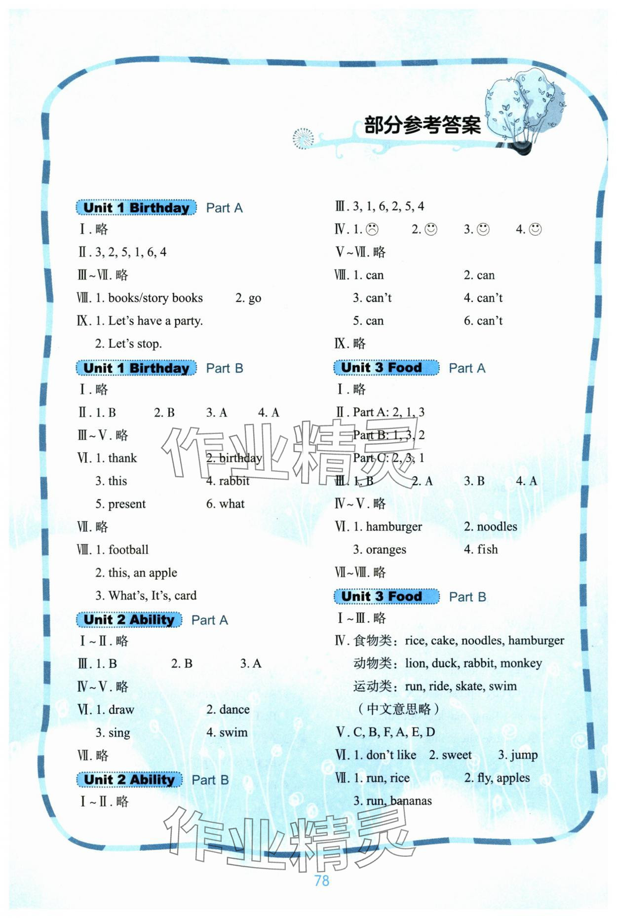 2024年快樂(lè)英語(yǔ)課時(shí)通三年級(jí)下冊(cè)閩教版 參考答案第1頁(yè)