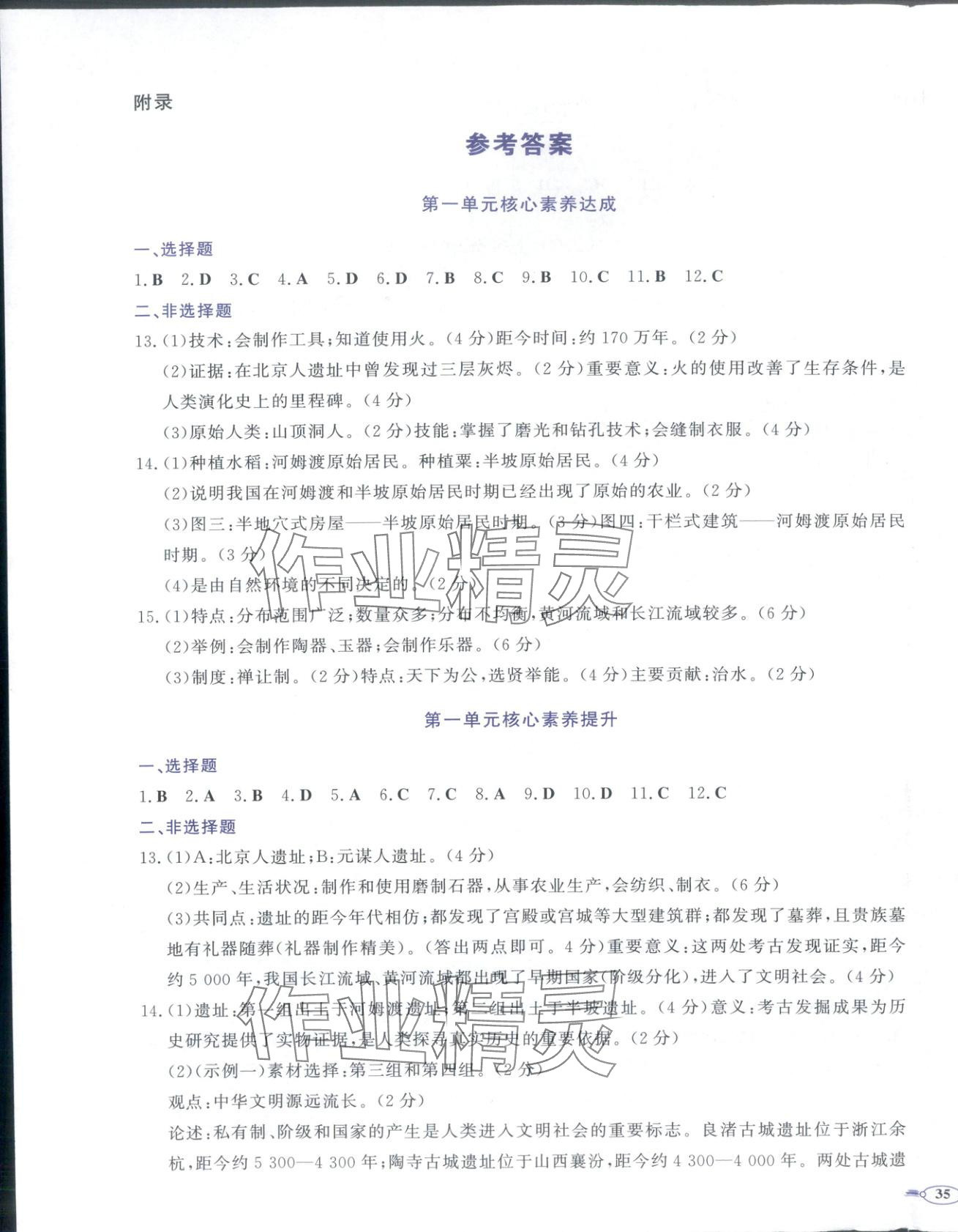 2025年同步优学核心素养评价七年级历史上册人教版 第1页