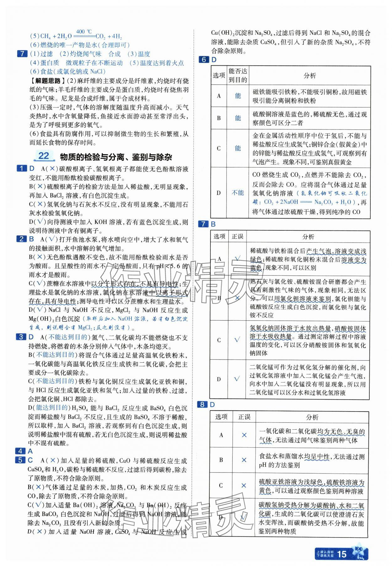 2025年金考卷中考45套匯編化學(xué)山西專版紫色封面 參考答案第15頁