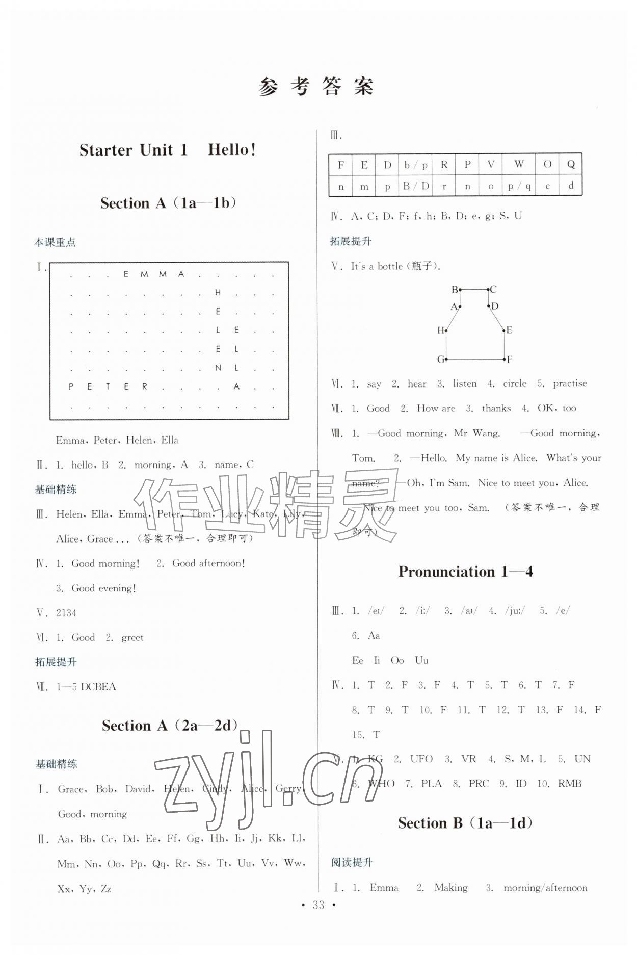 2026年顶尖课课练七年级英语上册人教版&nbsp;第1页