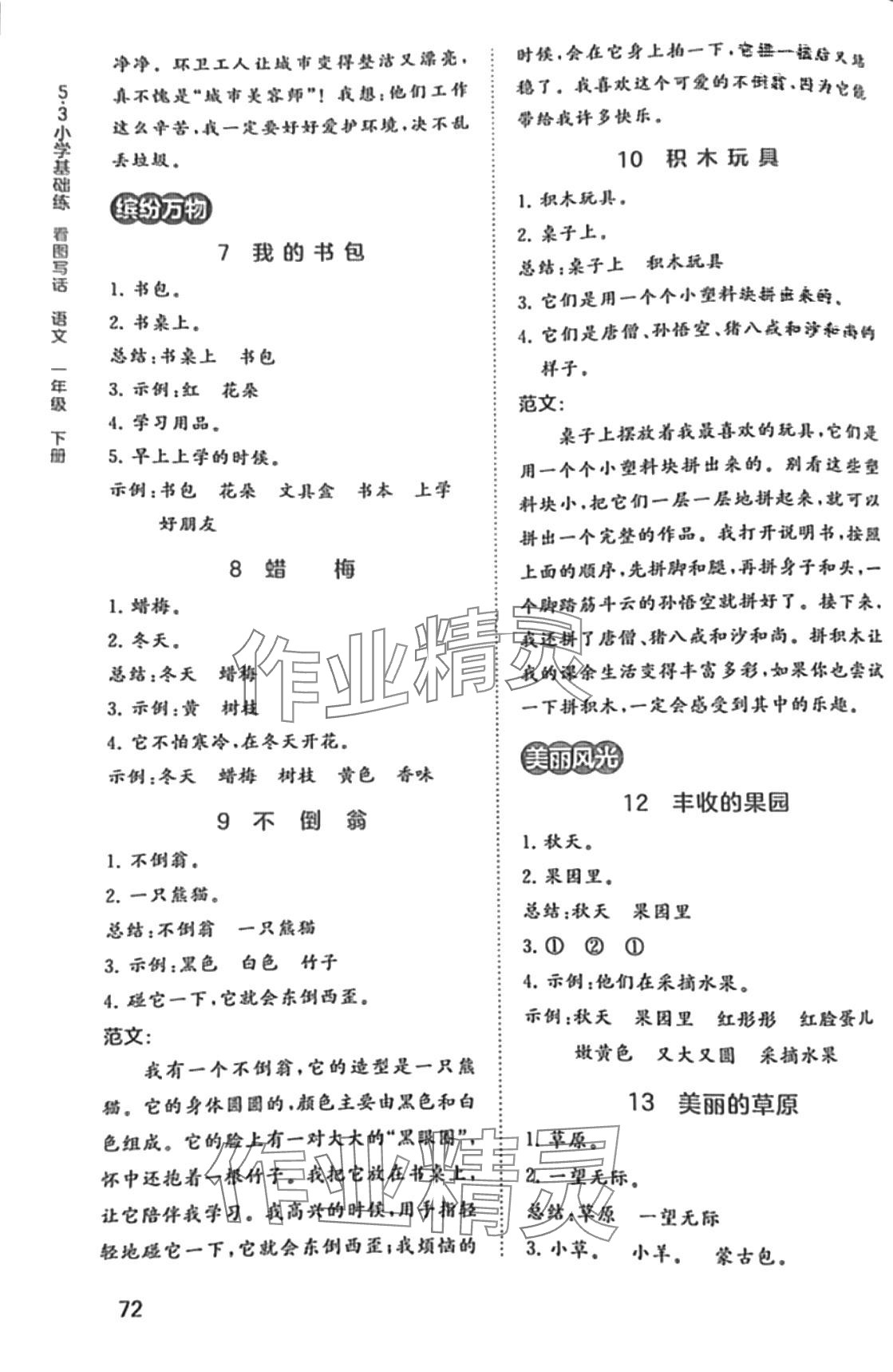 2024年看图写话一年级语文下册人教版 第2页