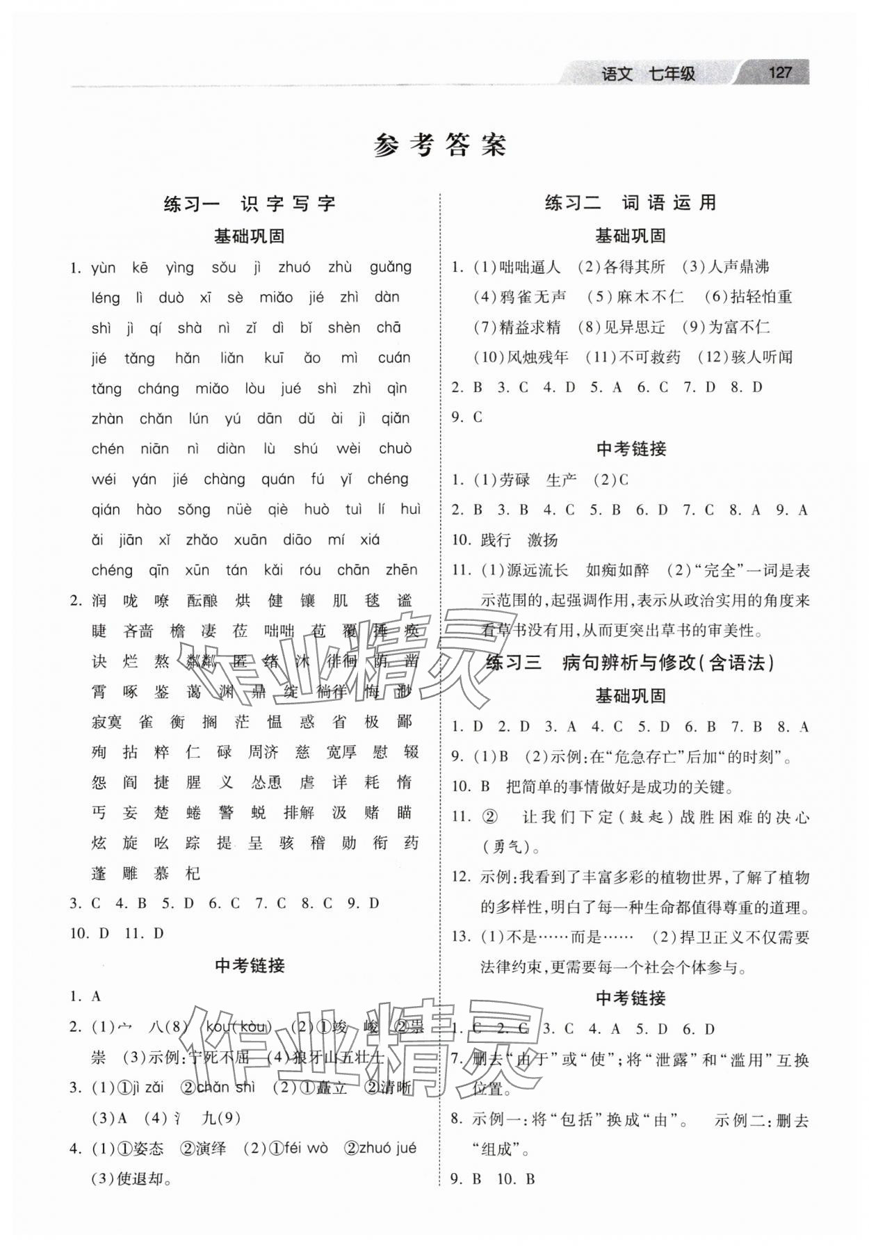 2025年快樂寒假作業(yè)河北美術出版社七年級語文 第1頁