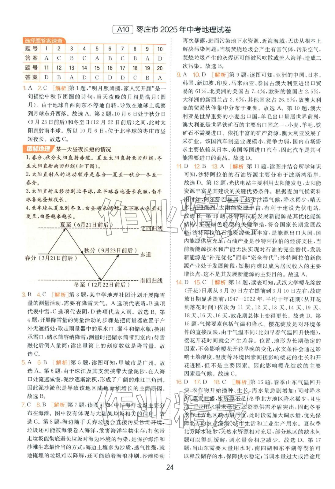 2026年山东省中考试卷精选八年级地理 第24页