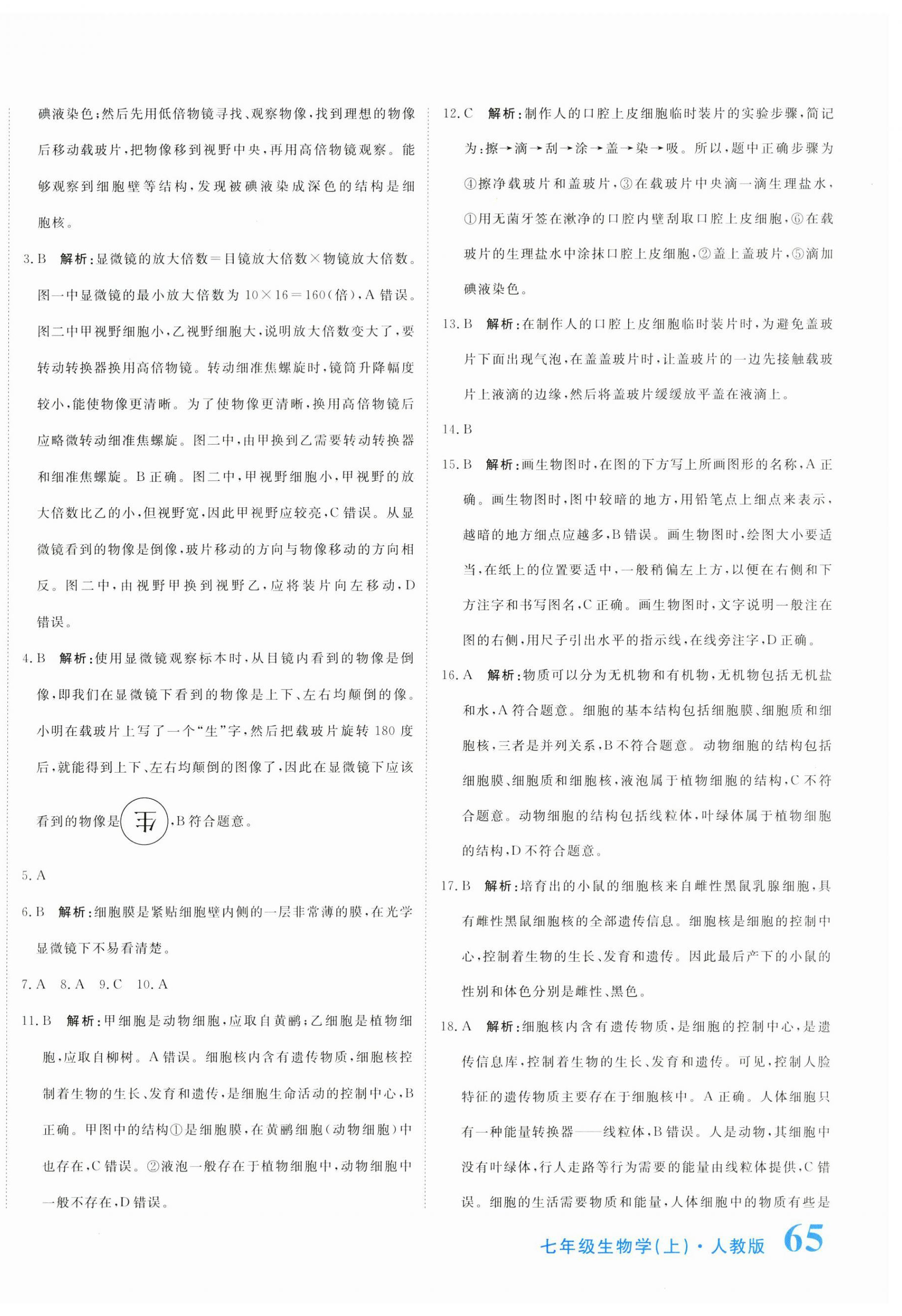 2024年提分教练七年级生物上册人教版 第6页