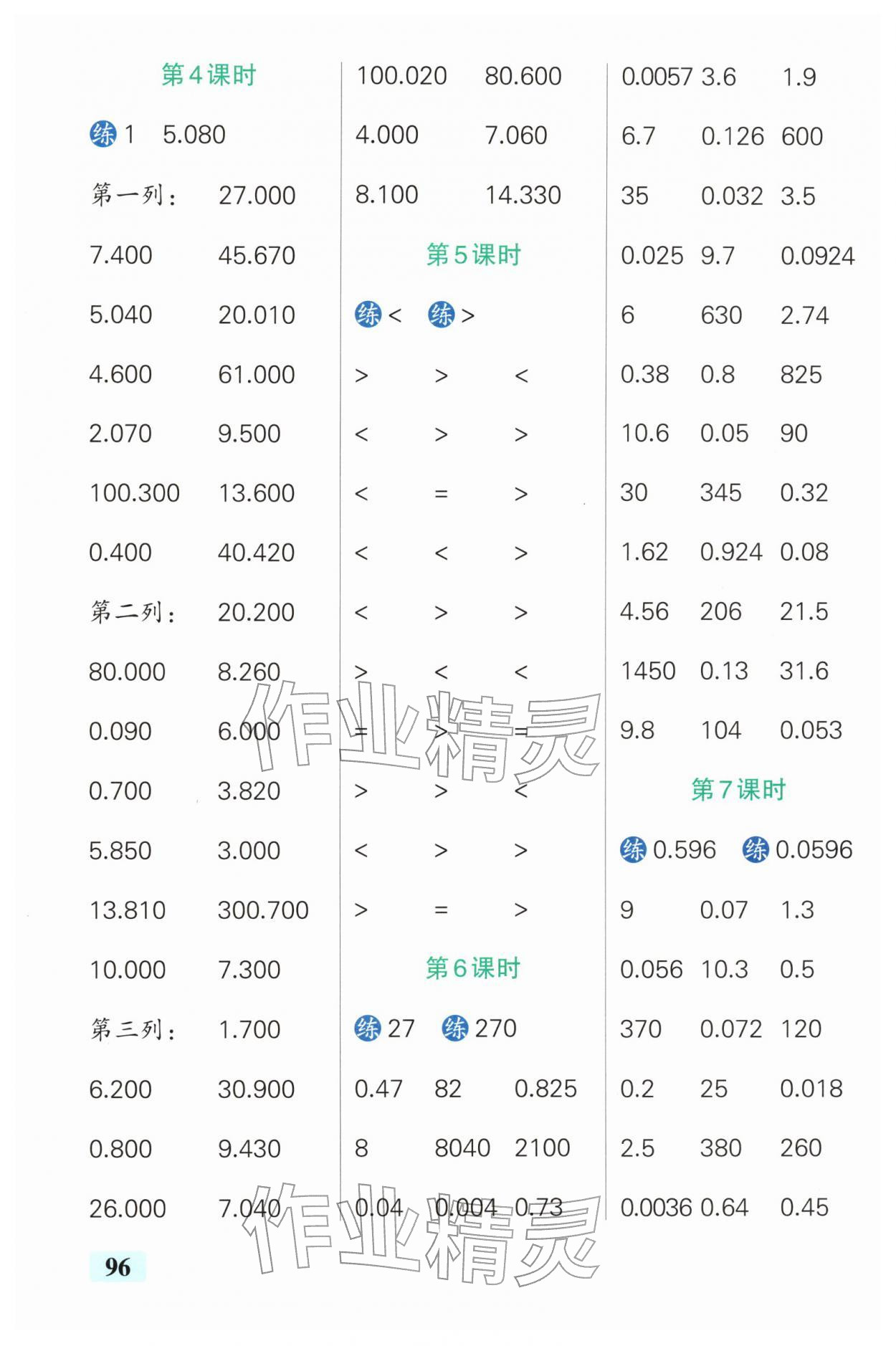 2026年小学学霸口算四年级下册人教版&nbsp;第6页