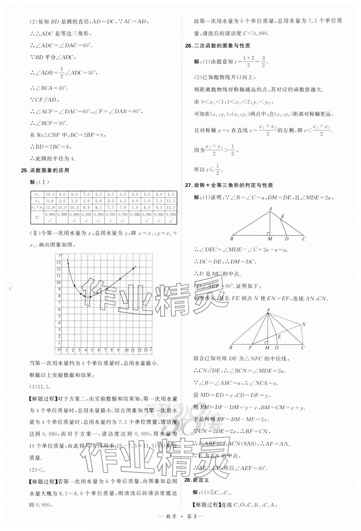 2024年天利38套新課標(biāo)全國中考試題精選數(shù)學(xué) 參考答案第3頁