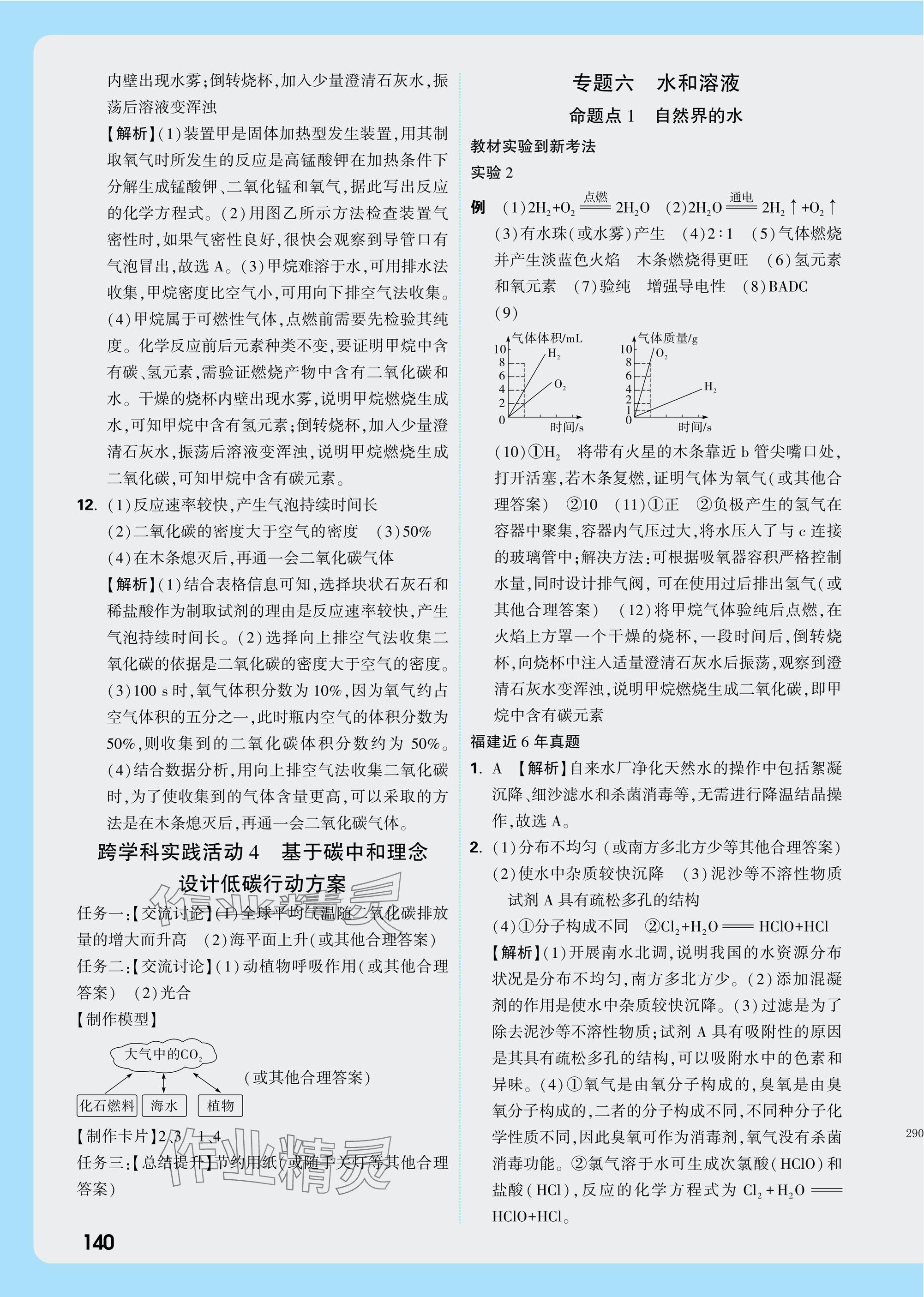 2025年中考面對(duì)面化學(xué)福建專版 參考答案第8頁