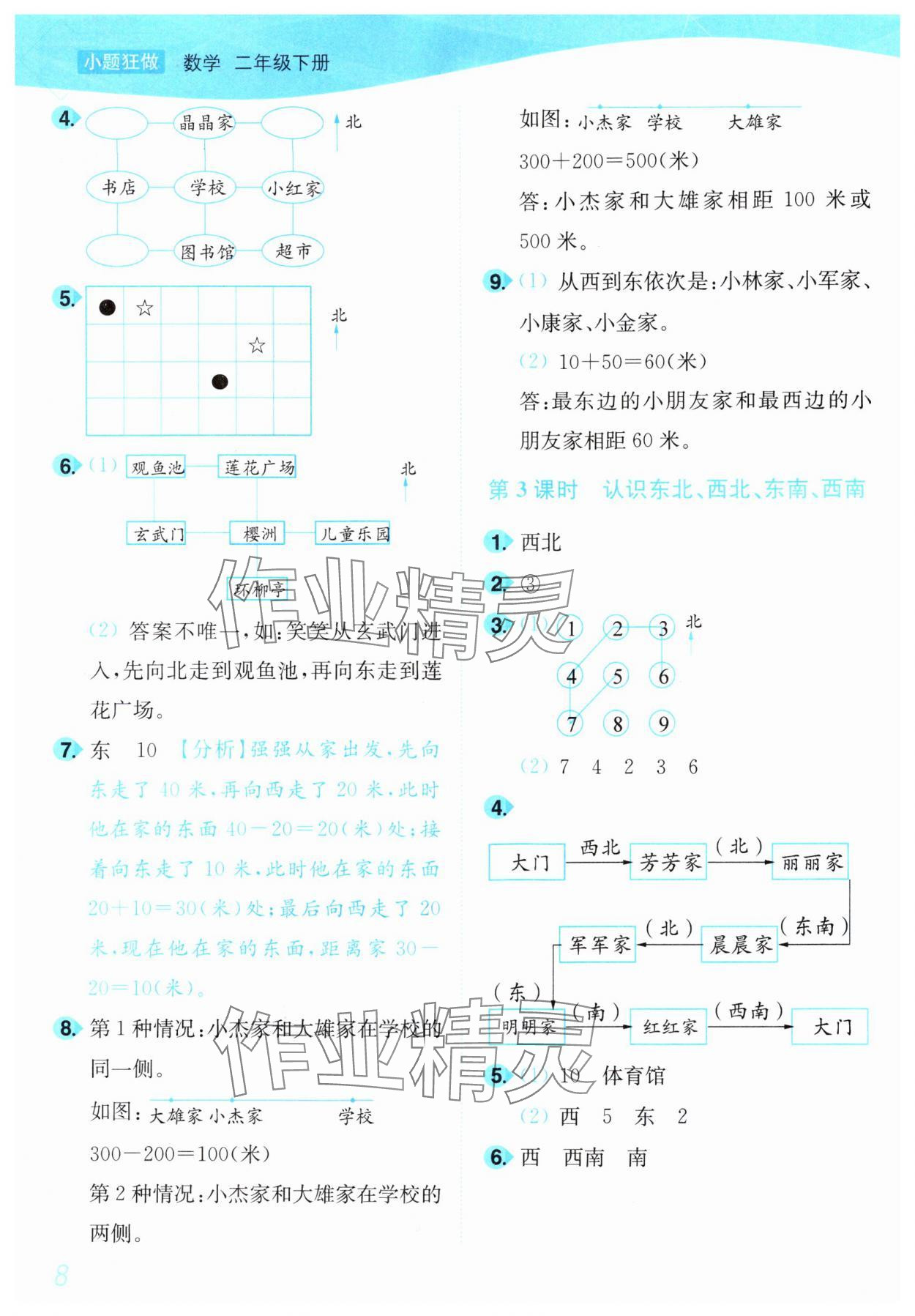 2025年小題狂做培優作業本二年級數學下冊蘇教版 參考答案第8頁