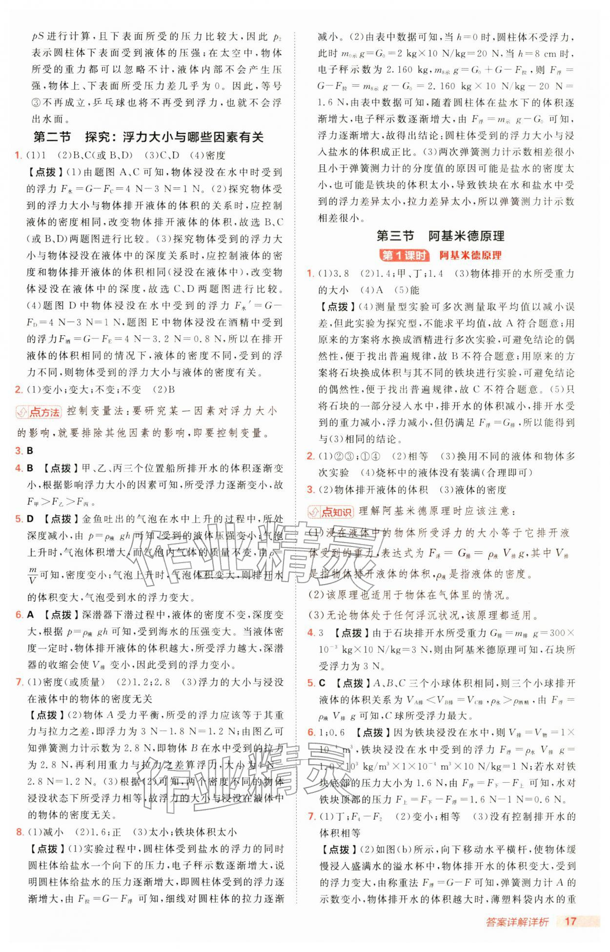 2026年综合应用创新题典中点八年级物理下册沪科版&nbsp;第17页