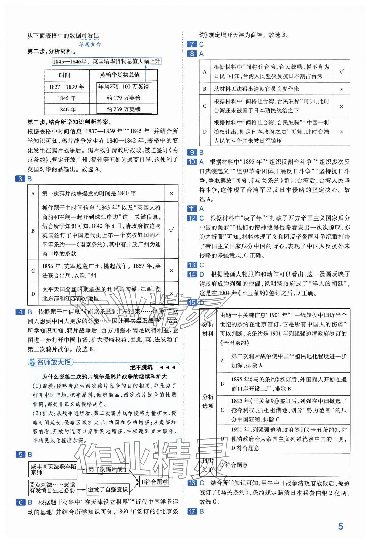 2024年金考卷中考45套匯編歷史山西專版紫色封面 參考答案第5頁