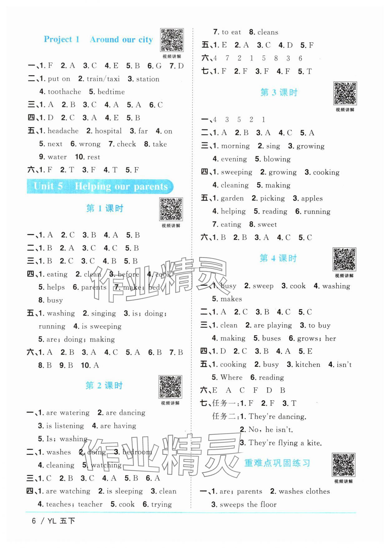 2024年陽(yáng)光同學(xué)課時(shí)優(yōu)化作業(yè)五年級(jí)英語(yǔ)下冊(cè)譯林版江蘇專(zhuān)版 參考答案第6頁(yè)