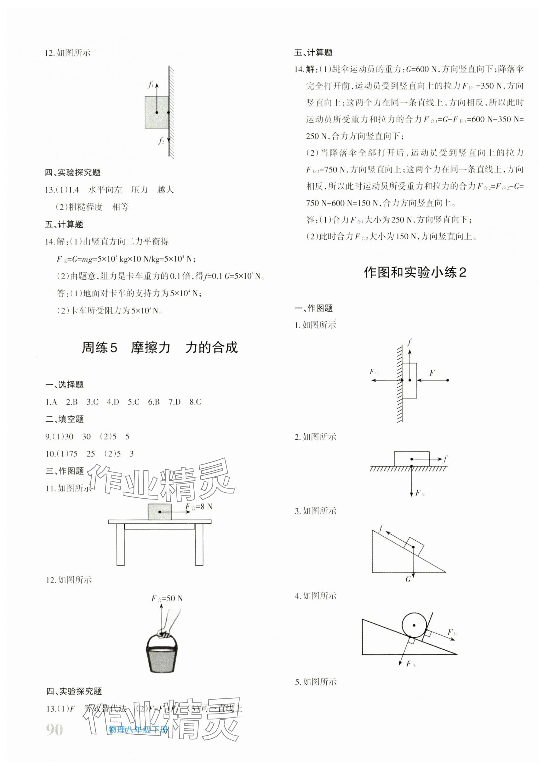 2025年優(yōu)學(xué)1+1評(píng)價(jià)與測(cè)試八年級(jí)物理下冊(cè)人教版 參考答案第3頁