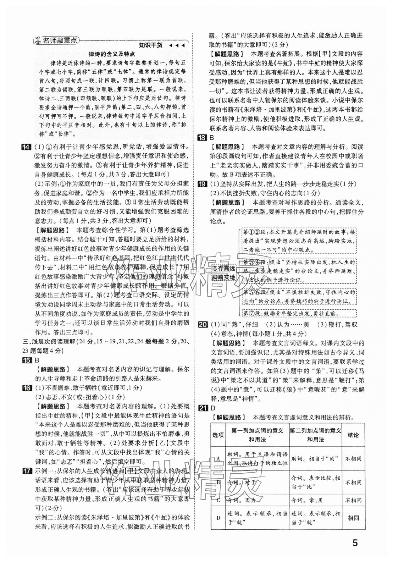 2024年金考卷45套匯編語文湖北專版 第5頁