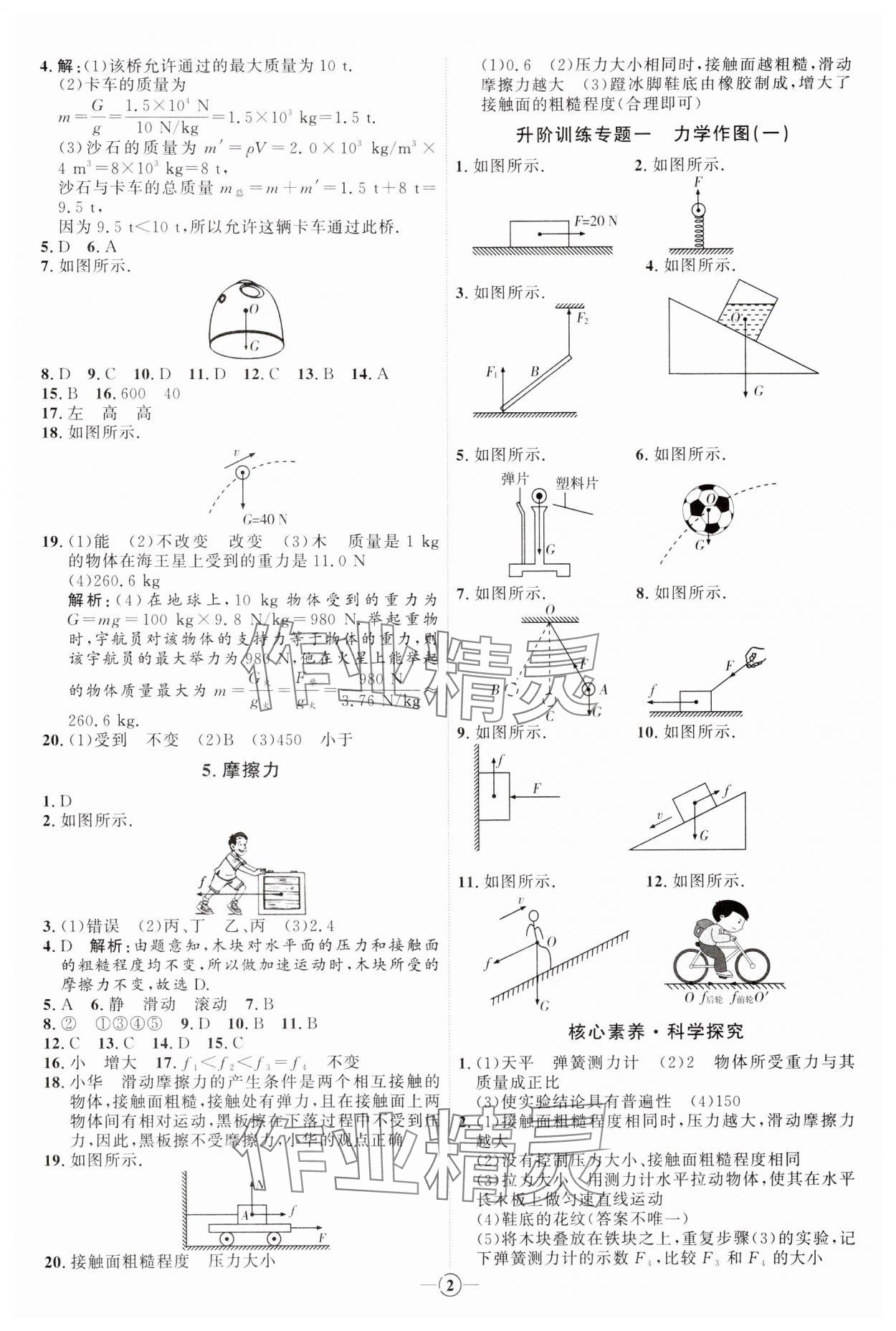 2024年優(yōu)加學(xué)案課時(shí)通八年級(jí)物理下冊(cè)教科版 參考答案第2頁