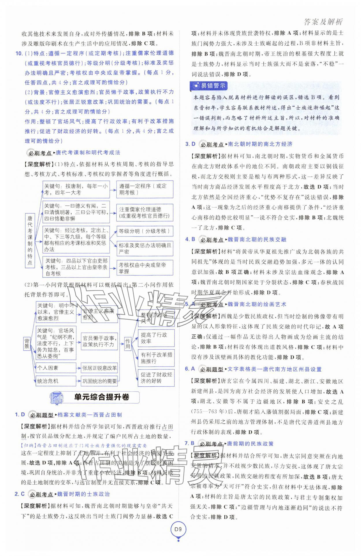 2025年高考必刷卷單元提升卷高中歷史人教版 第9頁
