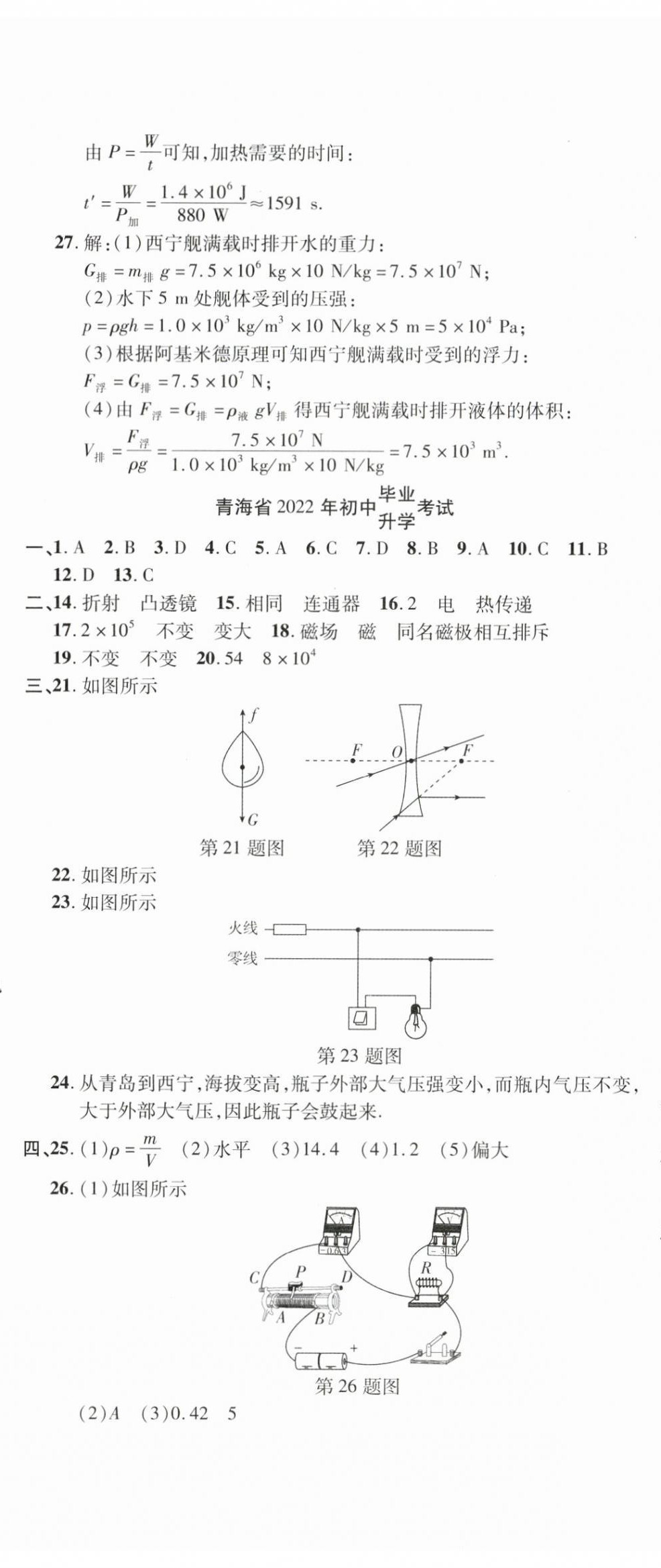 2024年學(xué)海金卷激活中考中考試題匯編物理青海專版 第2頁