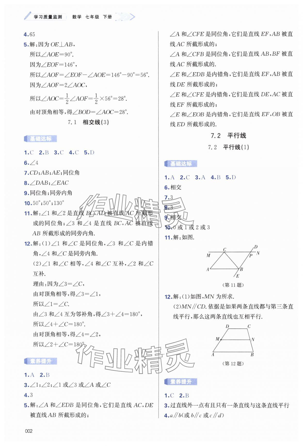 2025年學習質(zhì)量監(jiān)測七年級數(shù)學下冊人教版 第2頁