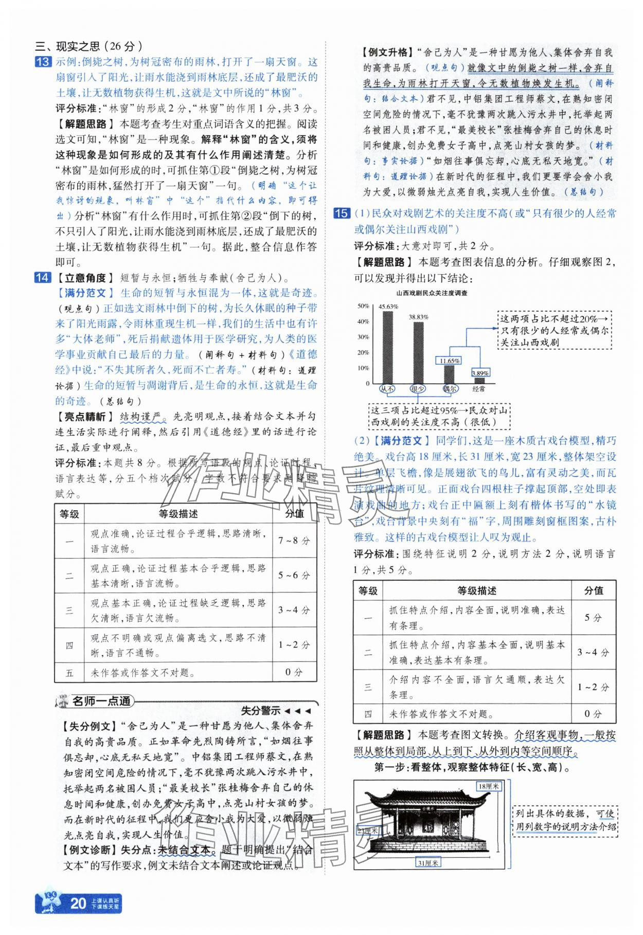 2025年金考卷中考45套匯編語(yǔ)文山西專版紫色封面 參考答案第20頁(yè)