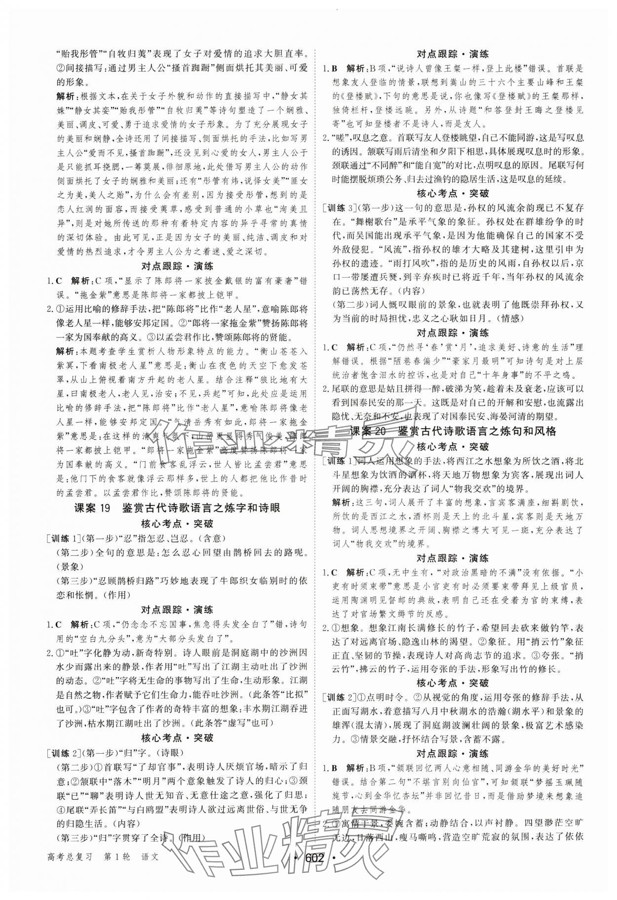 2025年優(yōu)化指導(dǎo)教材復(fù)習(xí)方略高中語文人教版 參考答案第20頁